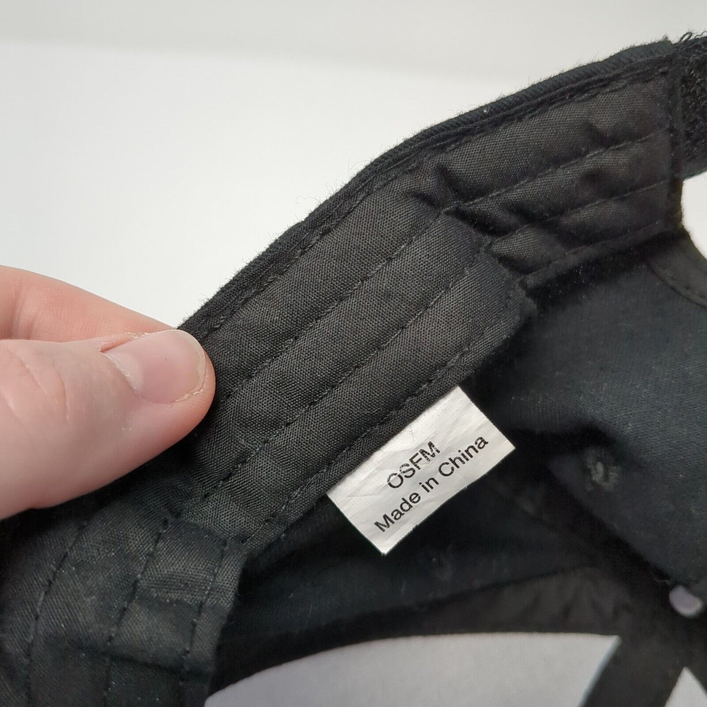 Unbranded Strapback Hat Black One Size Adjustable Vented Holes 6 Panel Blank