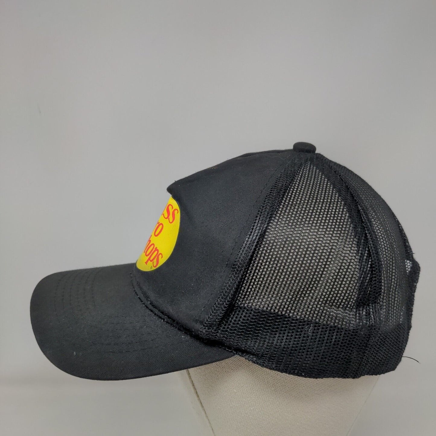 Bass Pro Shops Snapback Trucker Hat Black OSFM Adjustable Mesh Back Gone Fishing