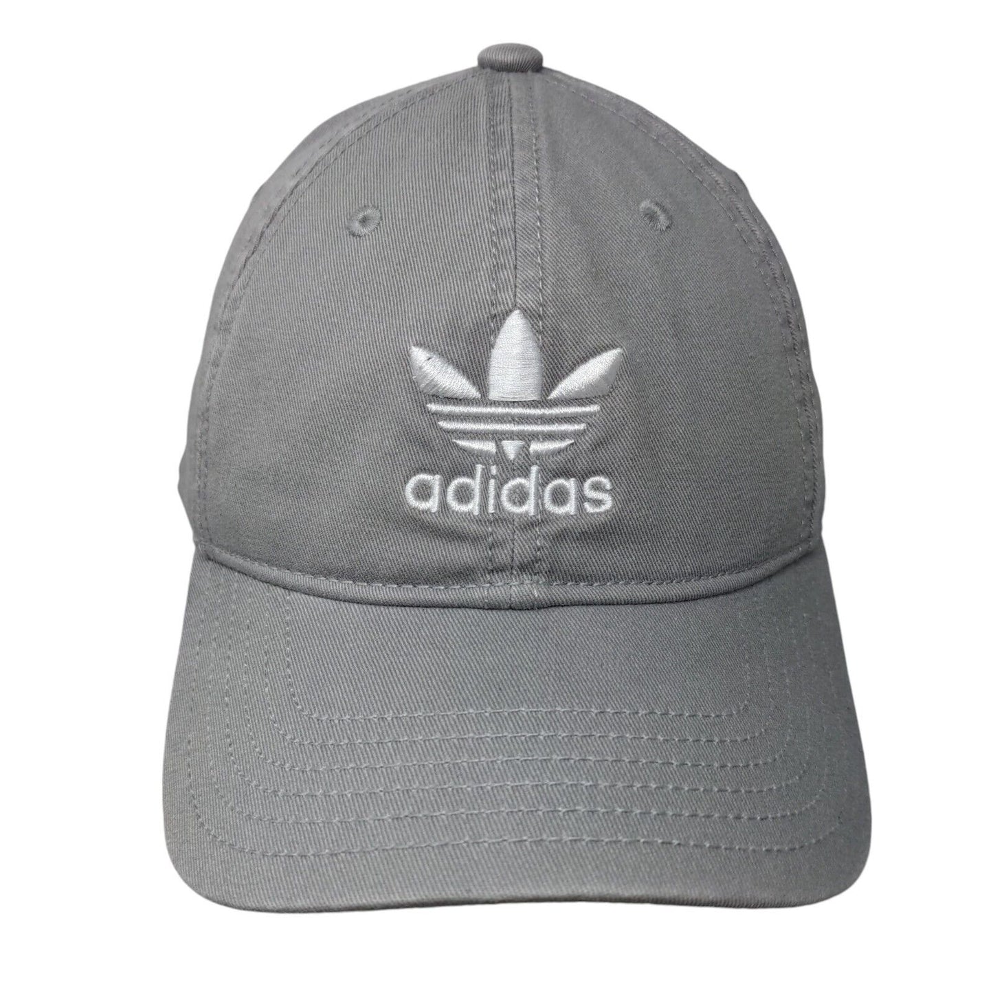 Adidas Trefoil Slideback Hat Gray OSFM Embroidered Solid Vent Holes
