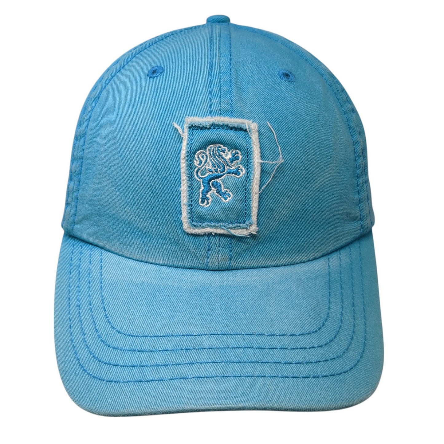 Lion Patch Slideback Hat Blue One Size Adjustable American Dry Goods