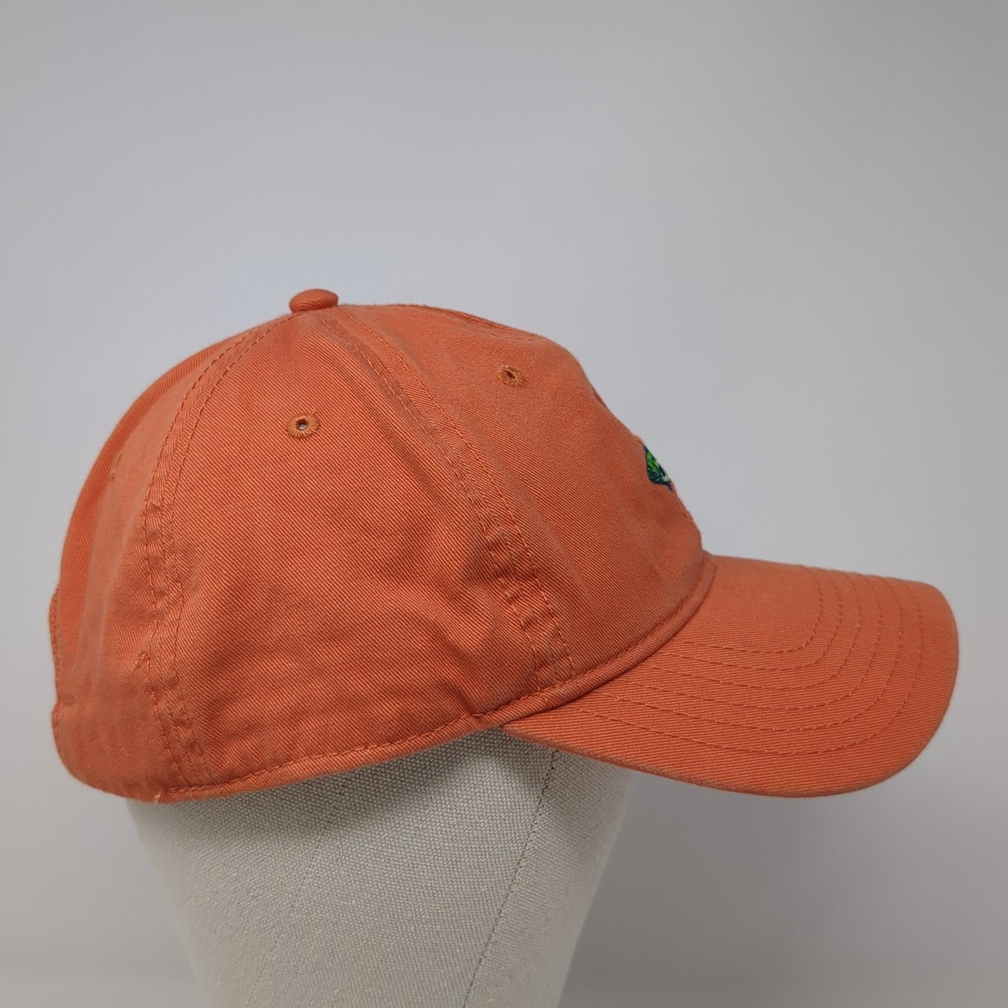 Unbranded Slideback Baseball Cap Orange One Size Adjustable Embroidered Fish