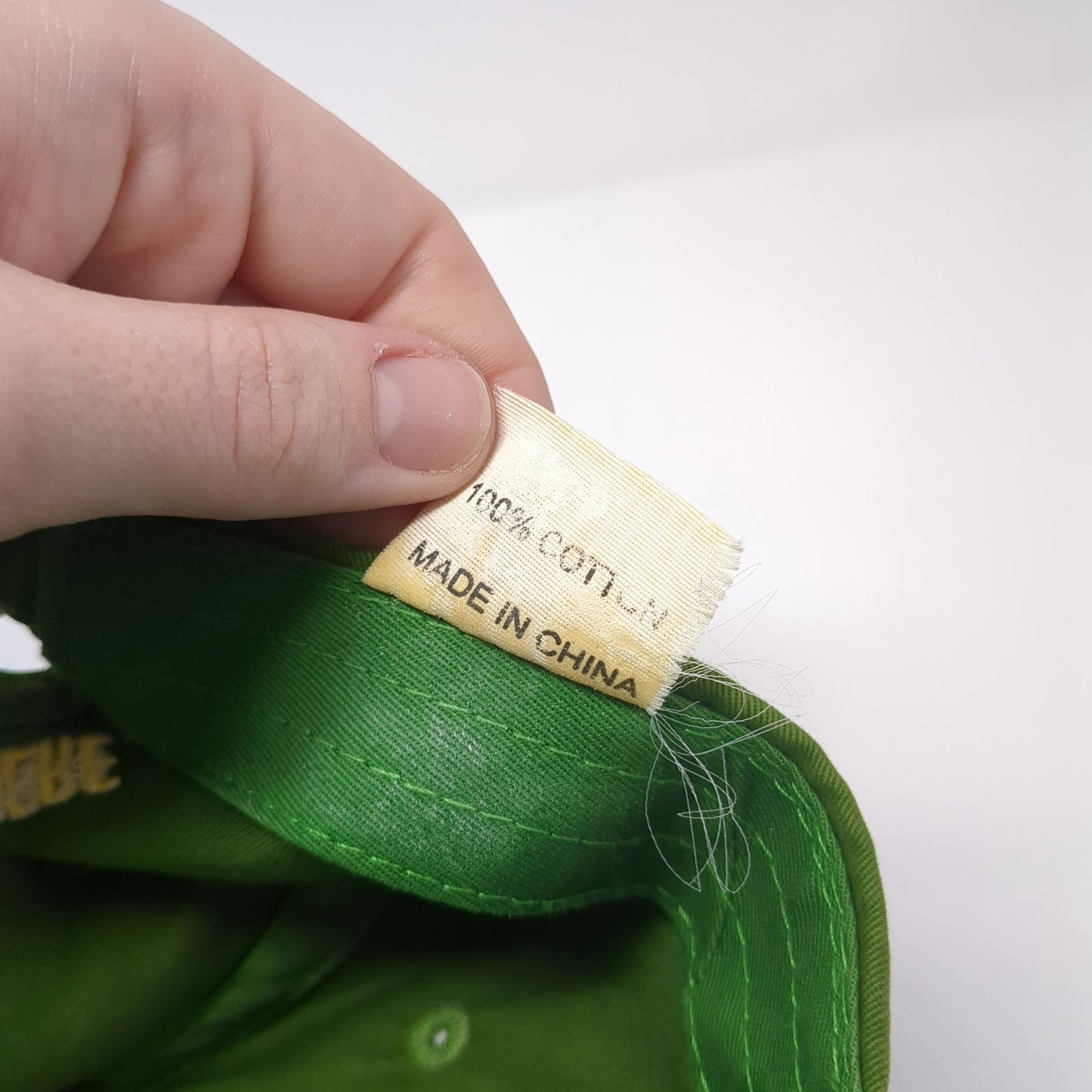 John Deere Spell Out Slideback Hat Green One Size Embroidered Logo