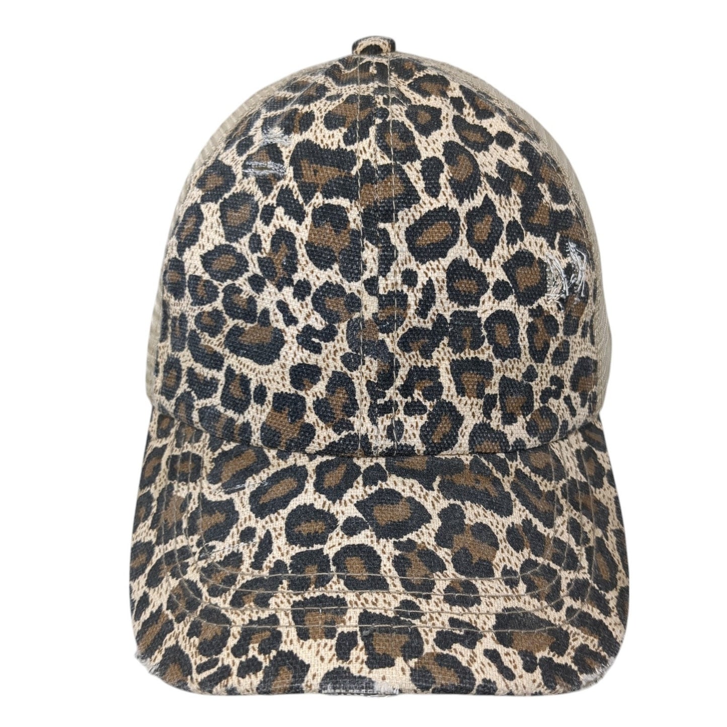 Unbranded Strapback Trucker Hat Multi One Size Animal Print Ponytail