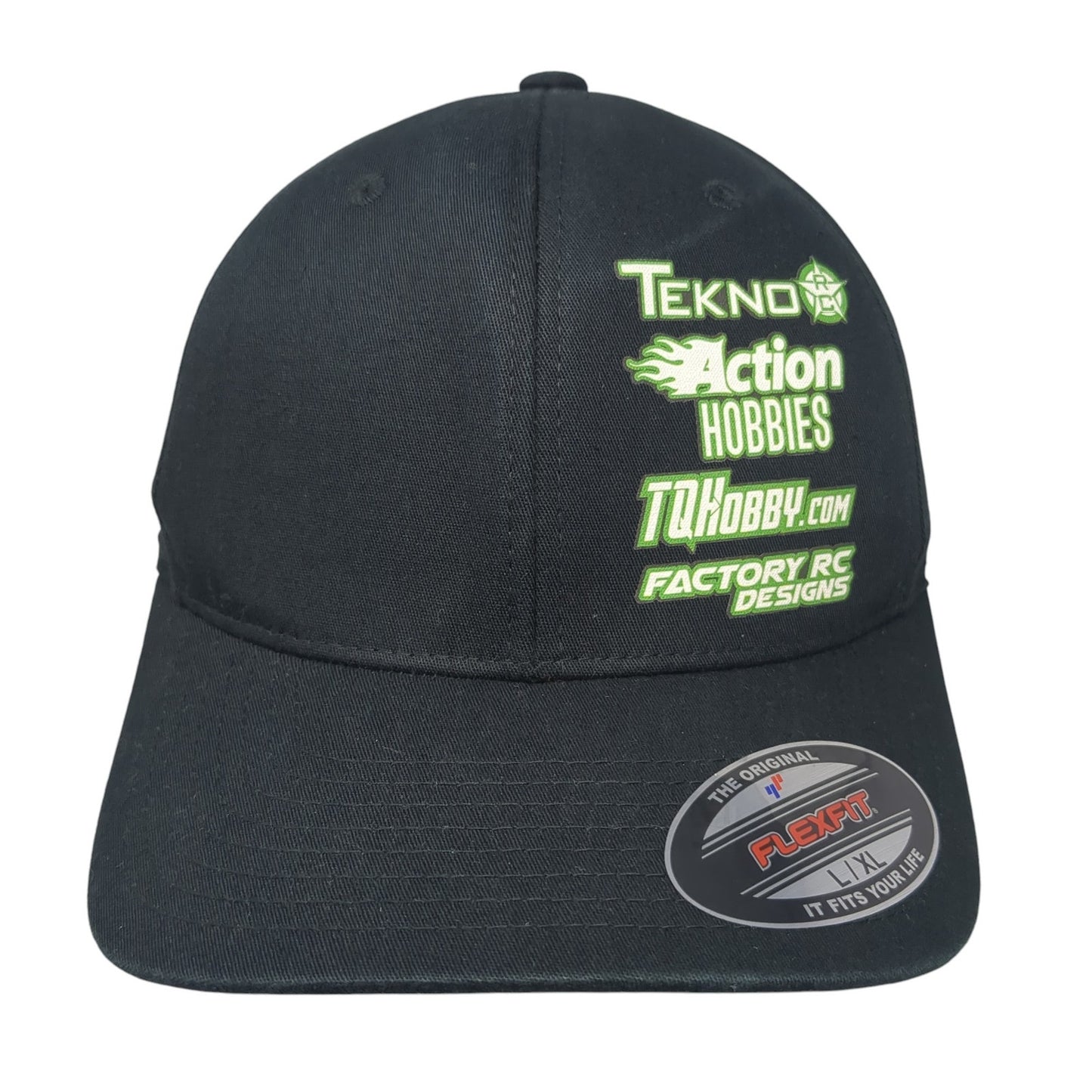 Tekno Action Hobbies Shane Lavarello Fitted Hat Black XL Flexfit Yupoong