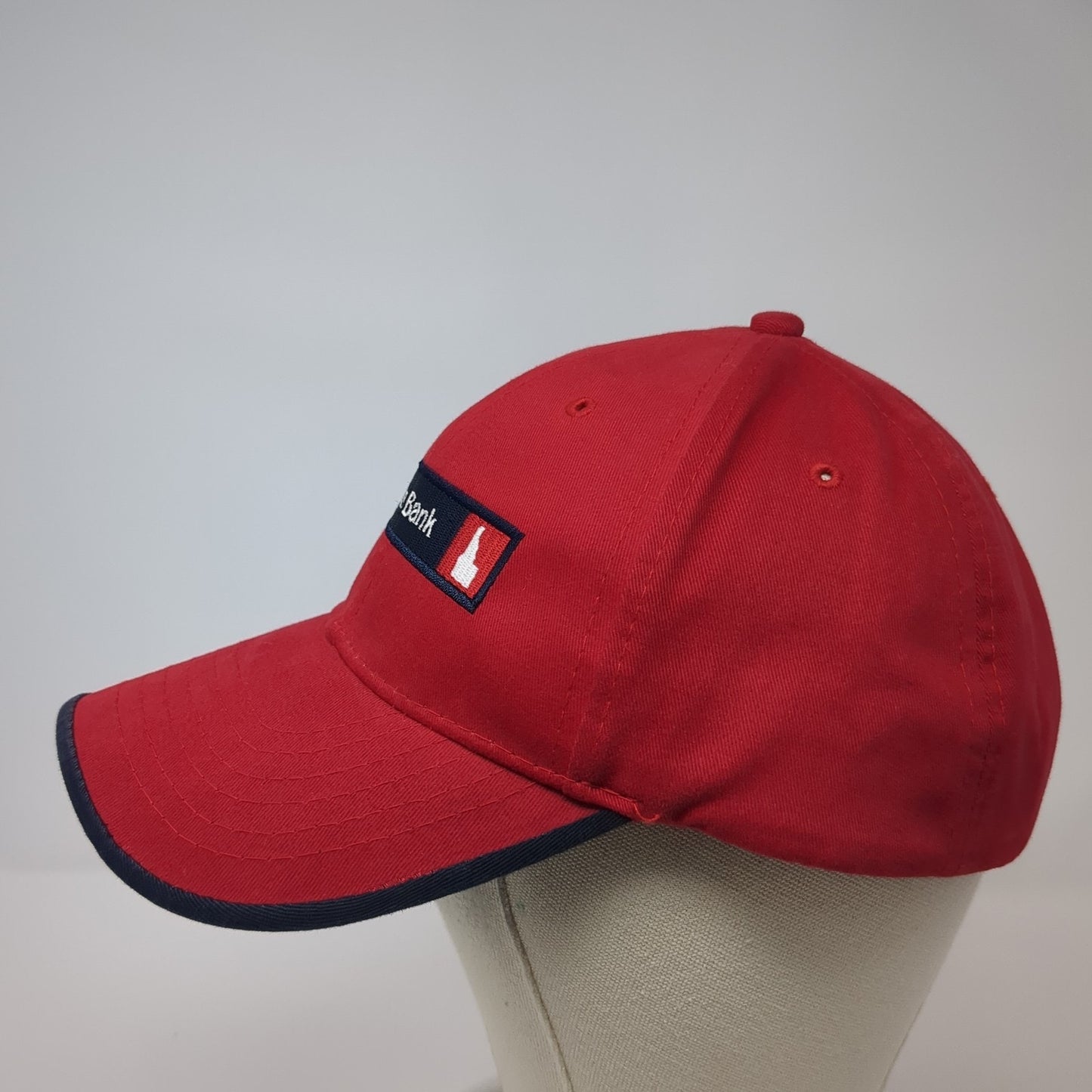 D.L. Evans Bank Idaho Strapback Hat Red One Size Adjustable Embroidered