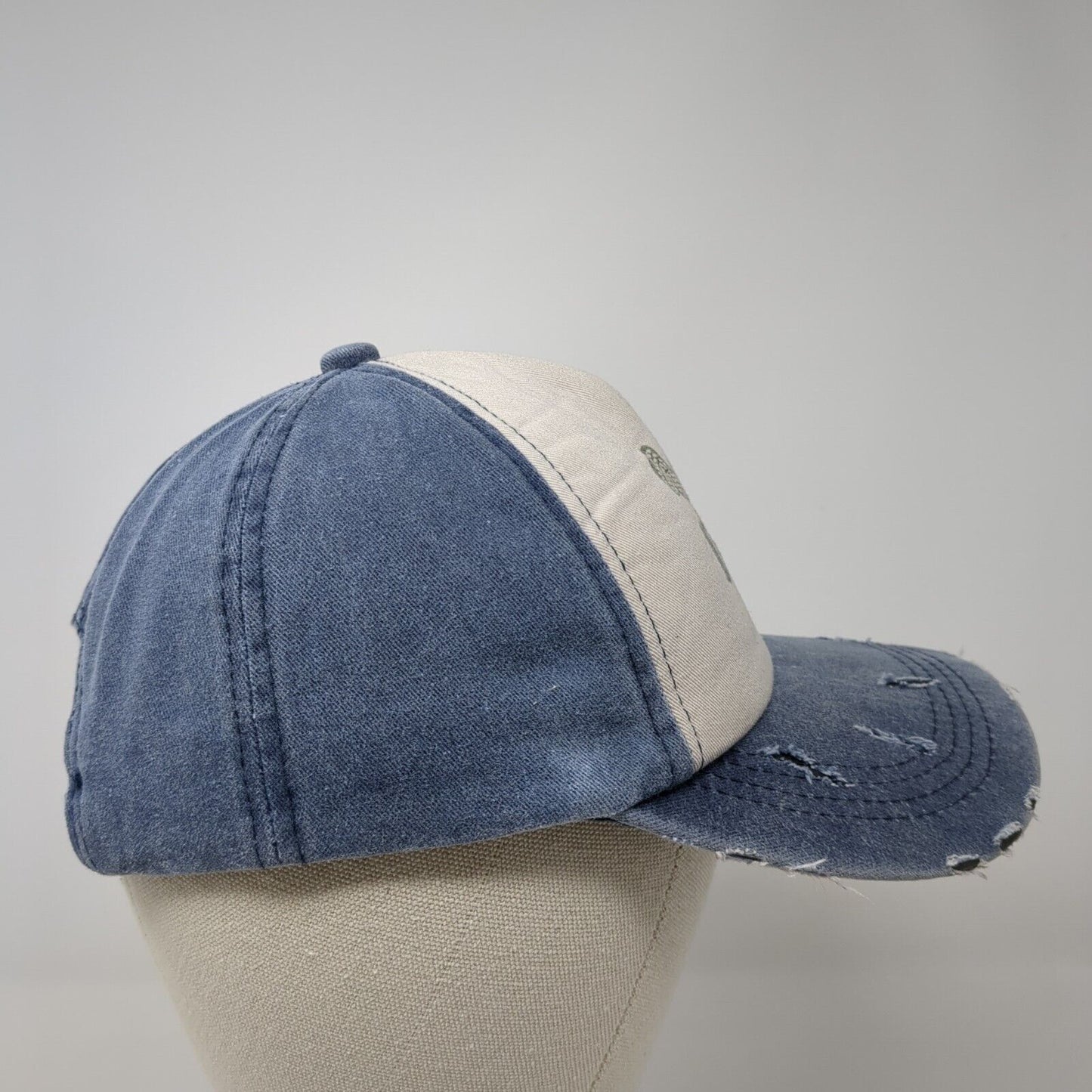 Lacrosse Slideback Hat Blue One Size Adjustable 6 Panel Distressed Cotton