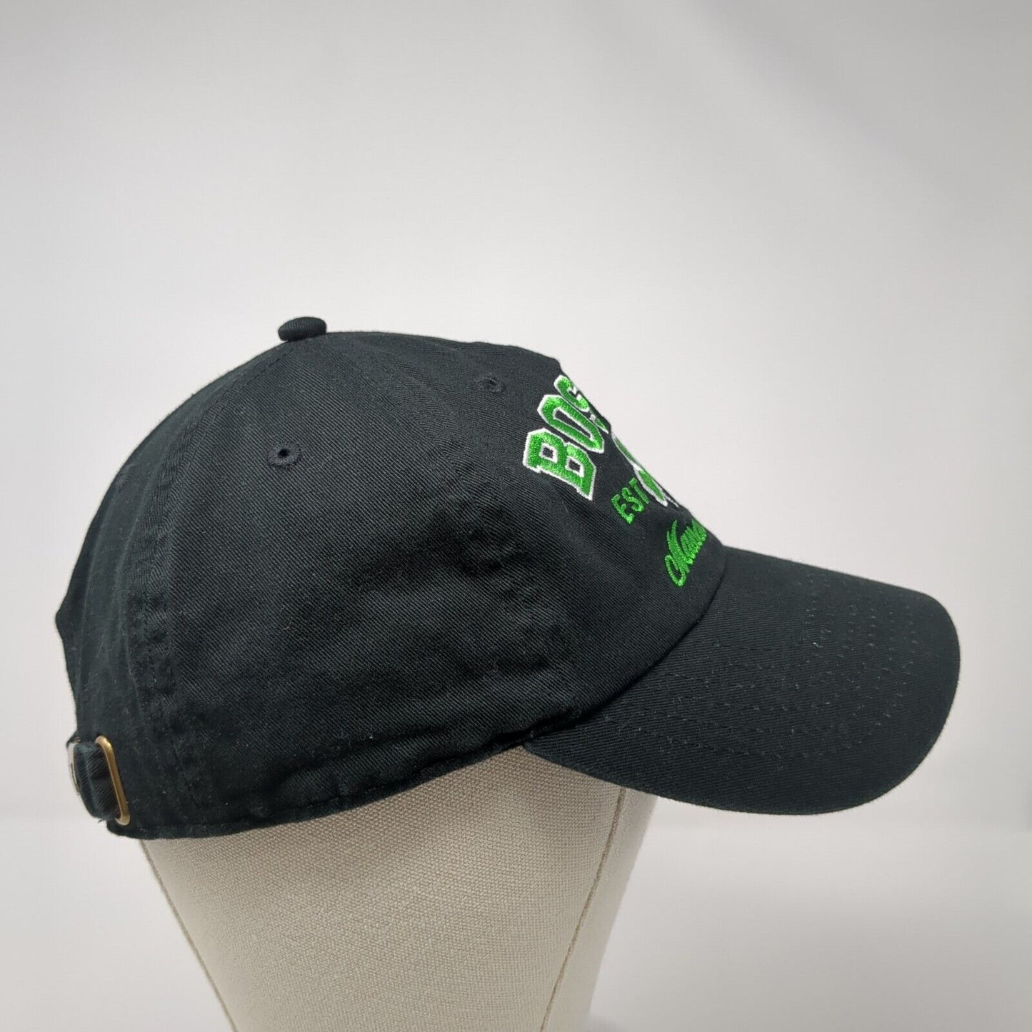 Boston Massachusetts Est 1630 Slideback Baseball Cap Black OS Bay State Apparel