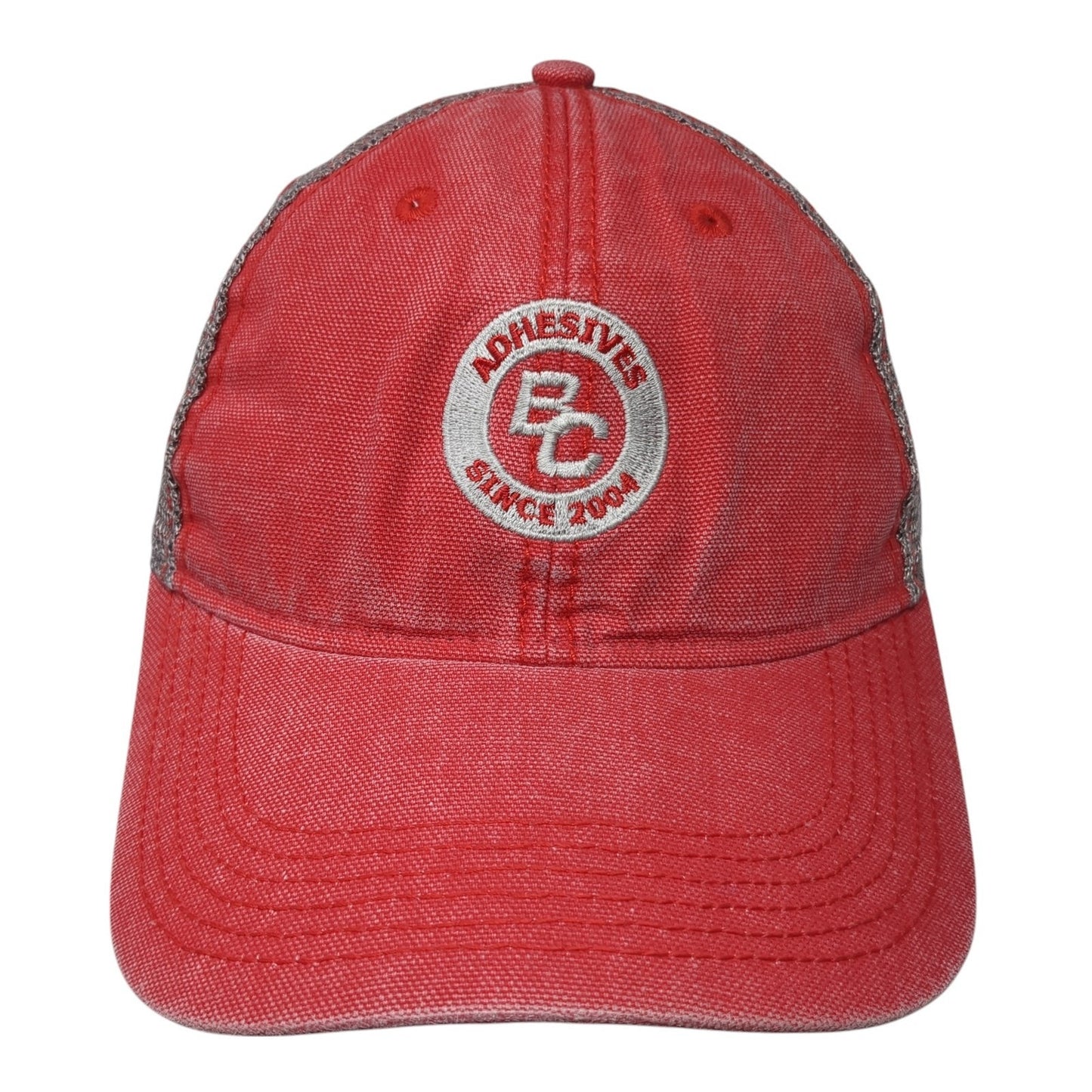 BC Adhesives 2004 Snapback Trucker Hat Red One Size Mesh Back Legacy