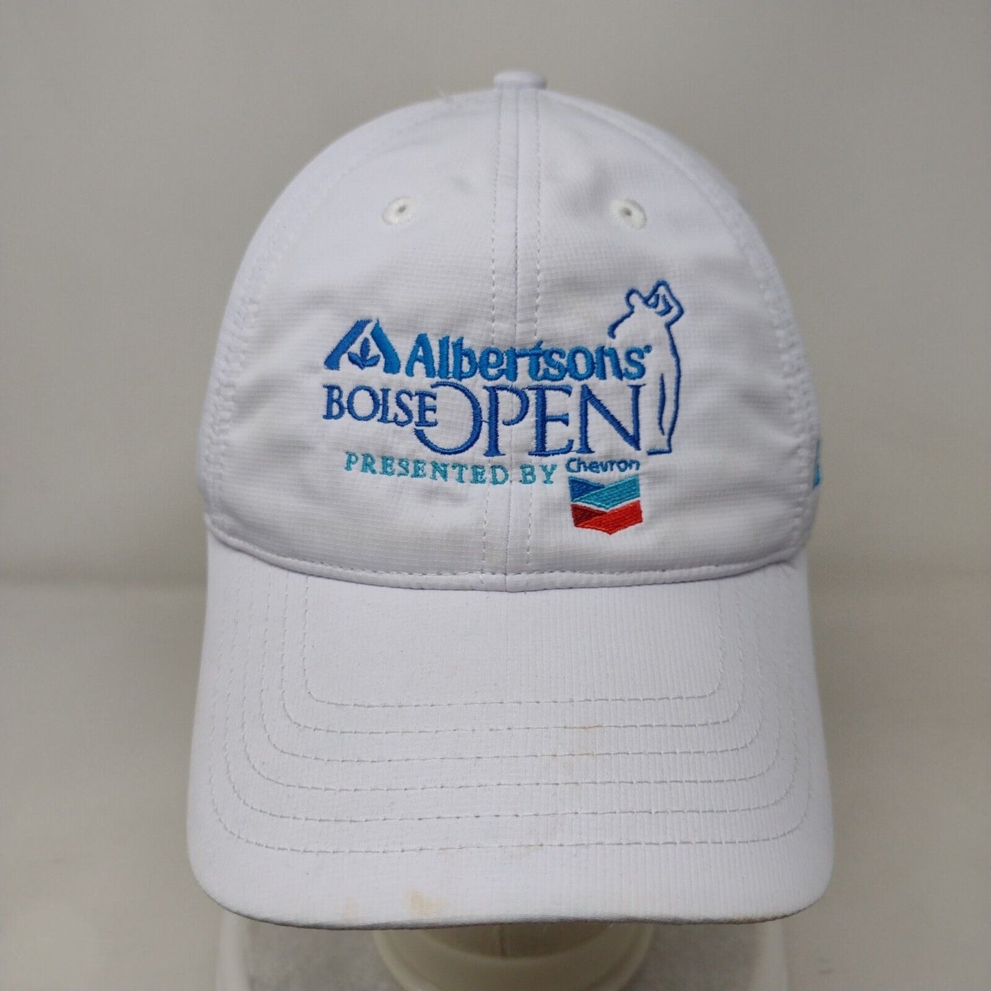 Albertson's Boise Open Presented Chevron Slideback Hat White OS Ivory Headwear