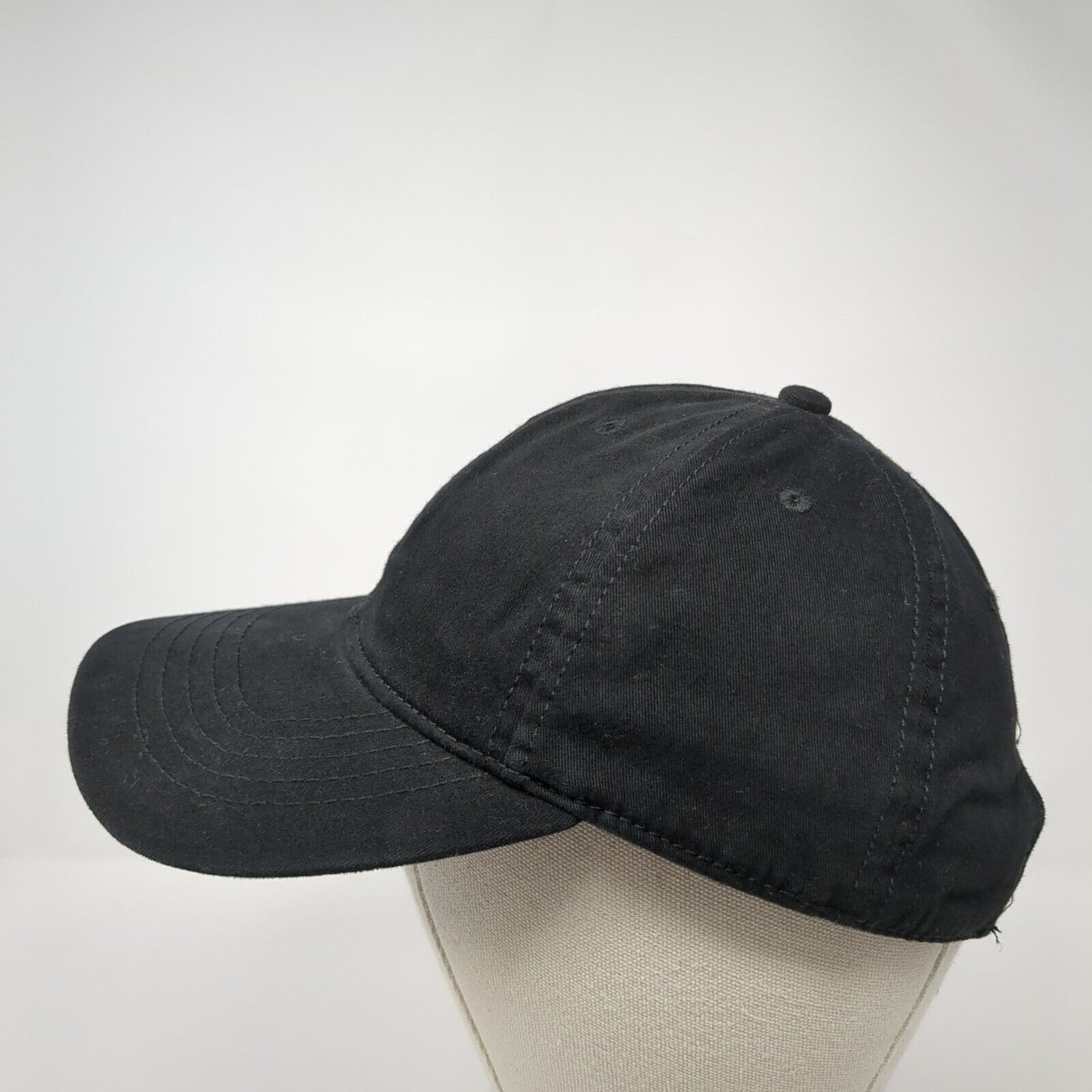 Unbranded Slideback Hat Black One Size Adjustable Vented Holes 6 Panel Blank