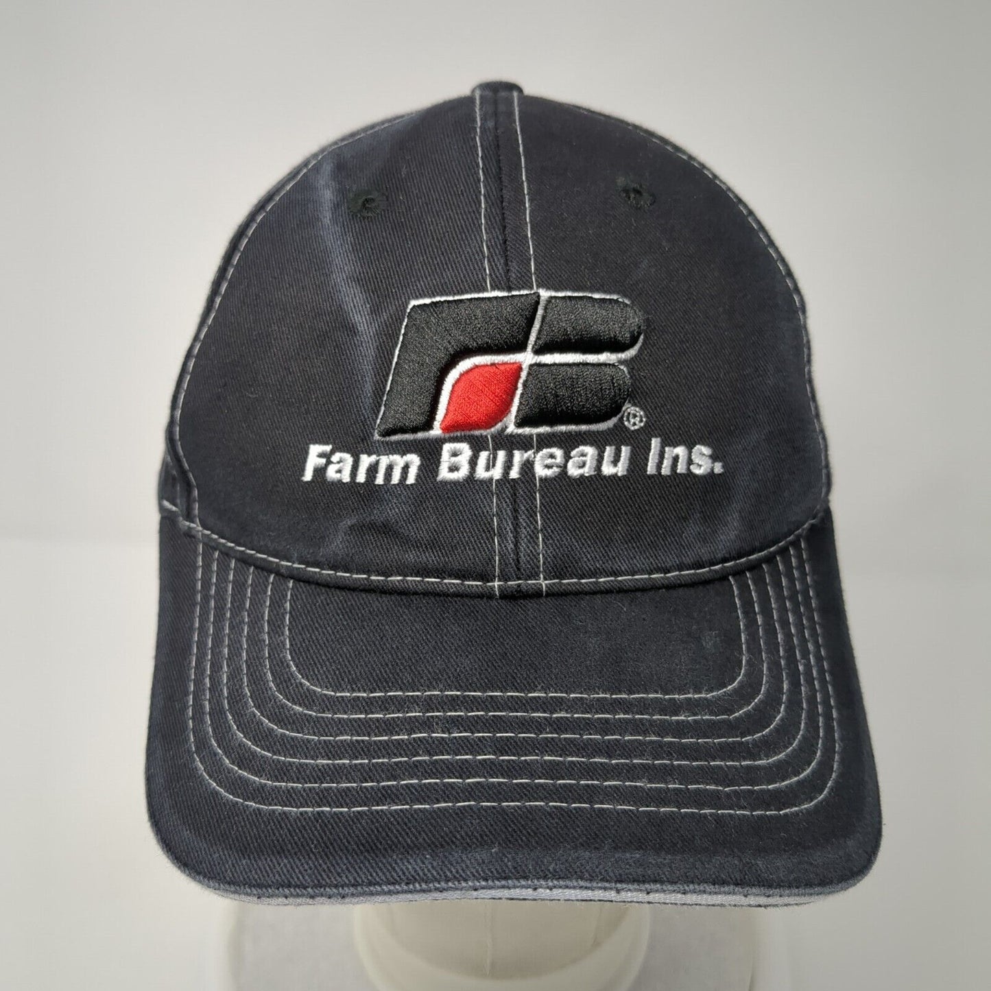 Farm Bureau Ins Strapback Hat Black One Size Adjustable Embroidered Buck's Bags