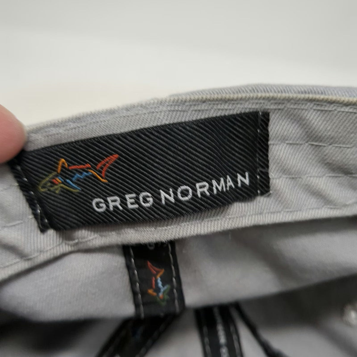 Greg Norman Baseball Cap Gray One Size Shark Logo Golf Adjustable Hat Cotton