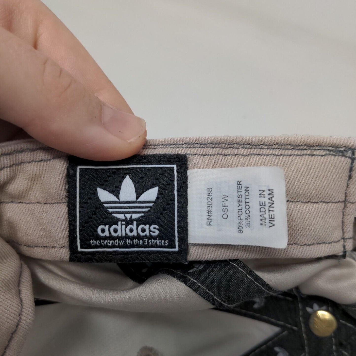 Adidas Women's Slideback Hat Tan OSFW Embroidered Trefoil 3 Stripes