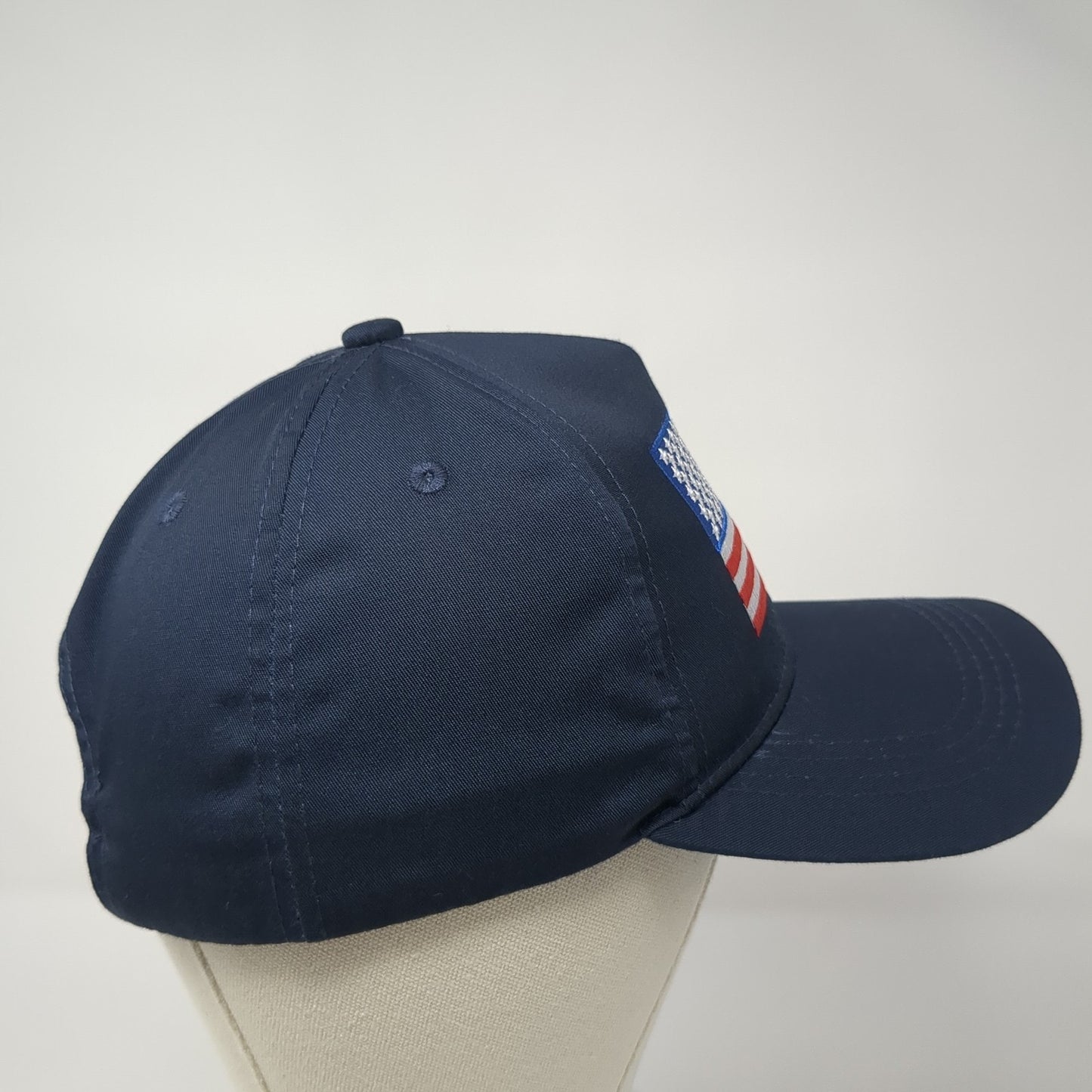 USA Flag Slideback Baseball Cap Blue One Size Adjustable Embroidered Patriotic