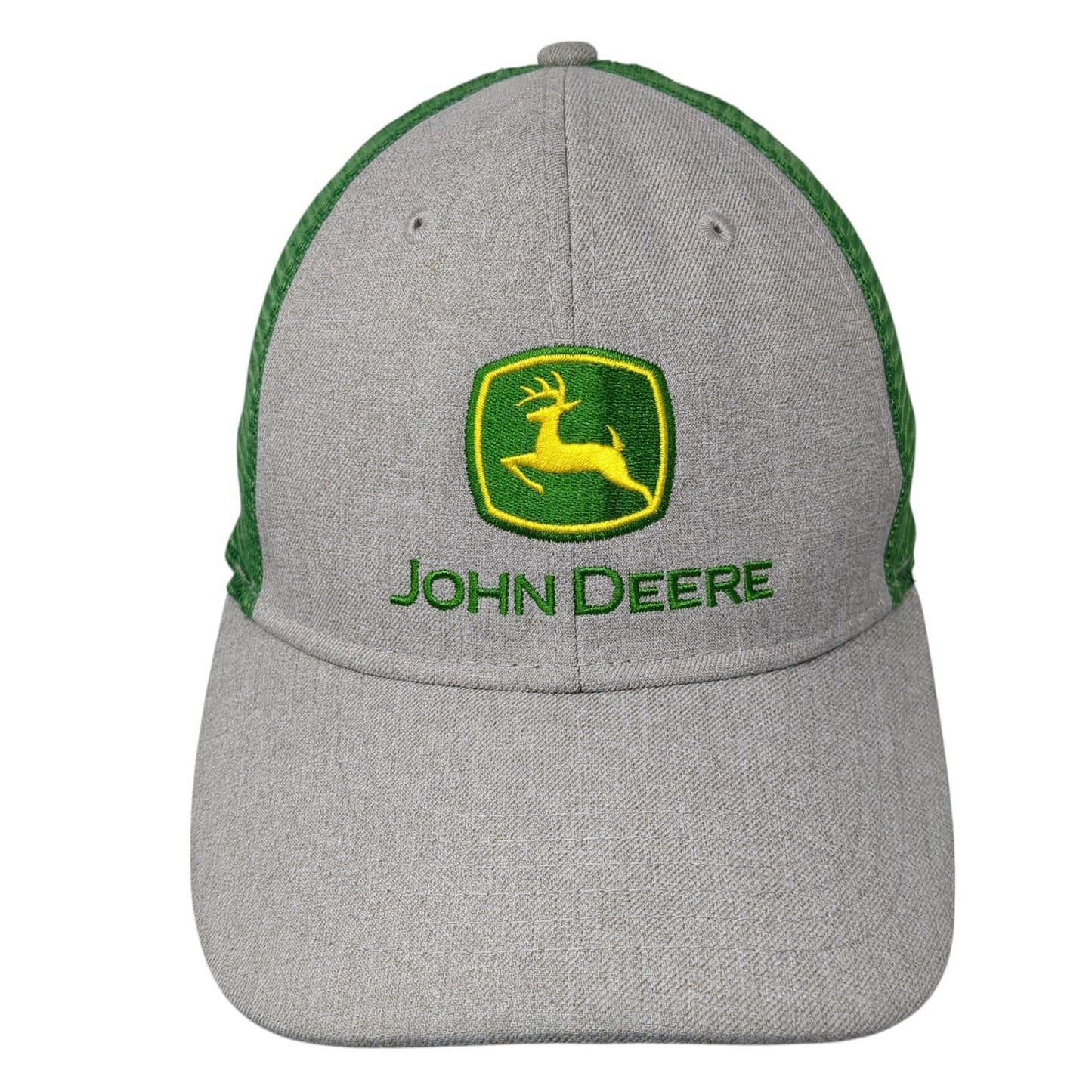John Deere Logo Fitted Mesh Back Trucker Hat Multi One Size Colorblock