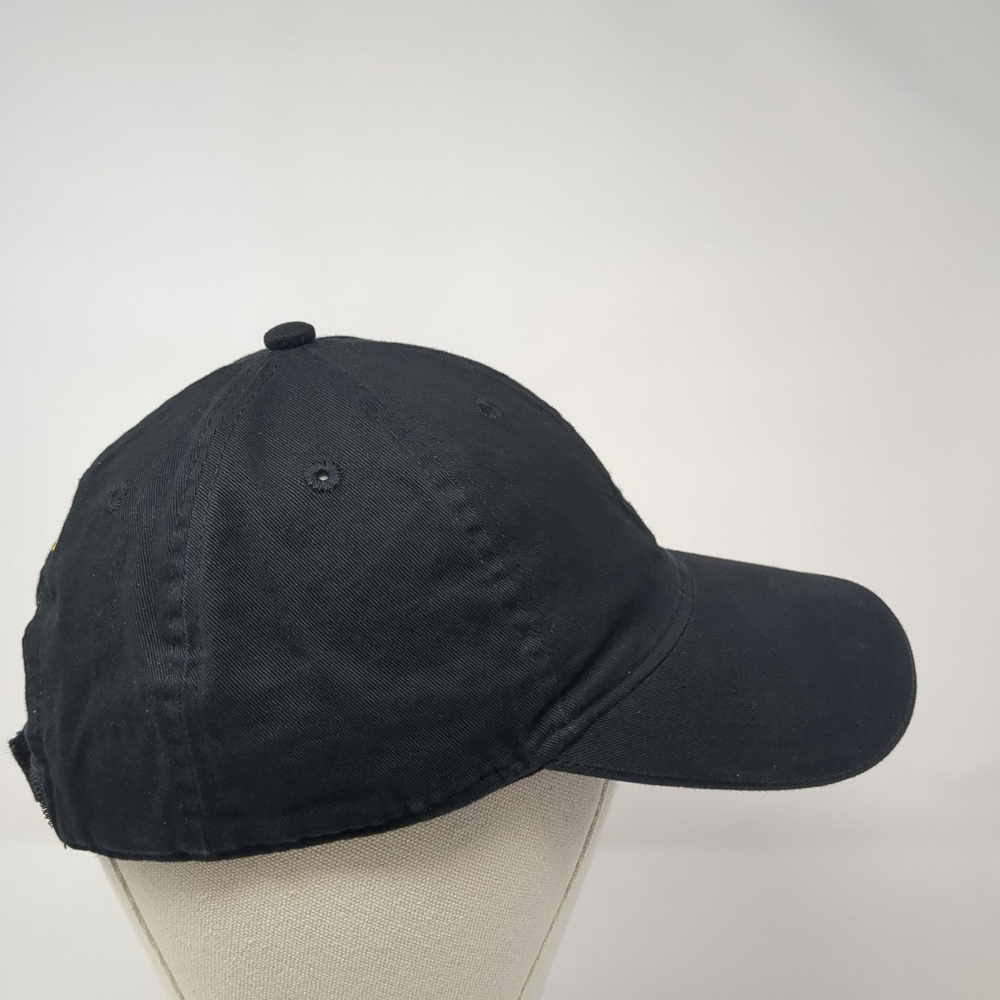 Fresh Strapback Baseball Cap Black One Size Adjustable Embroidered 6 Panel