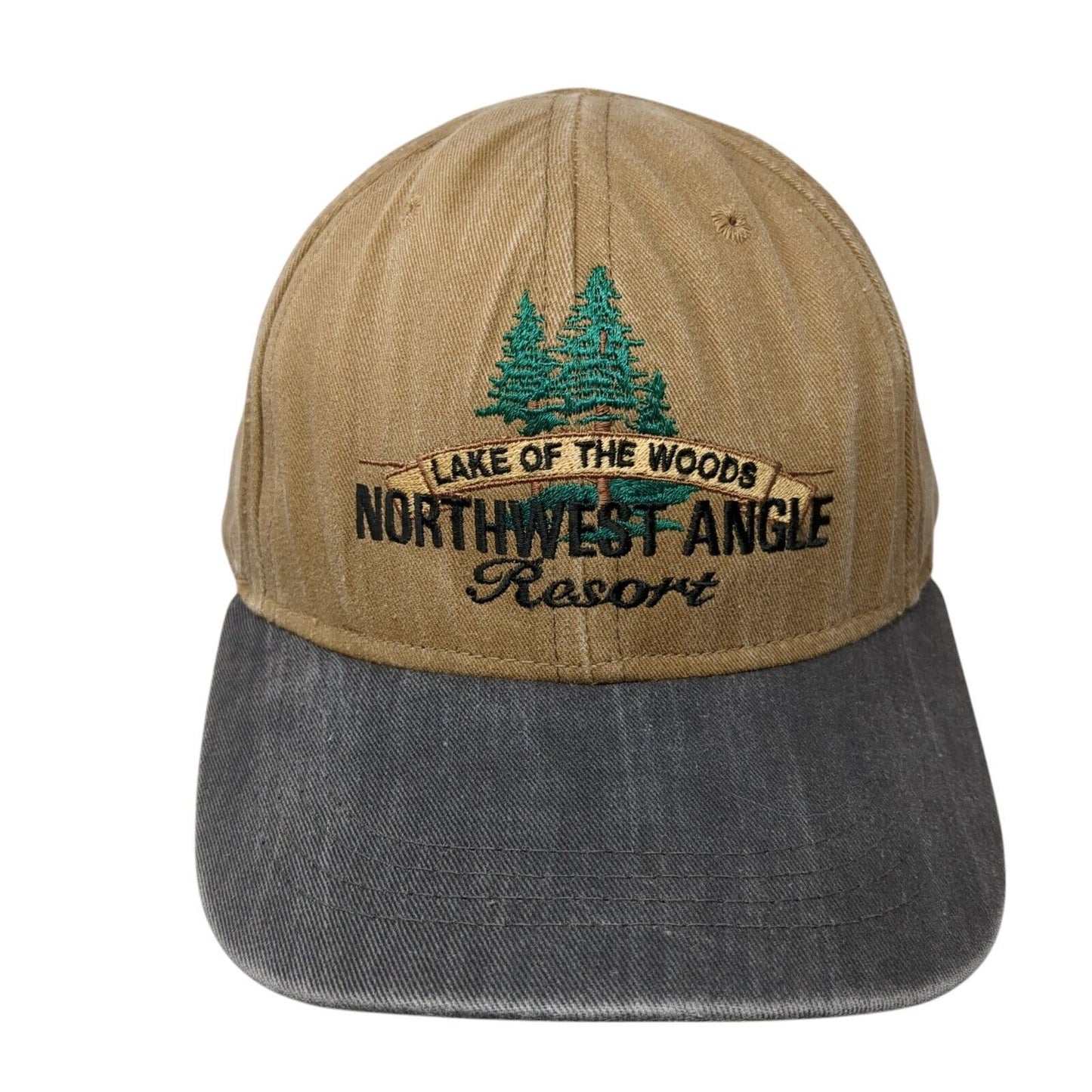 Lake of The Woods Northwest Angle Resort Slideback Hat Brown OS Adjustable