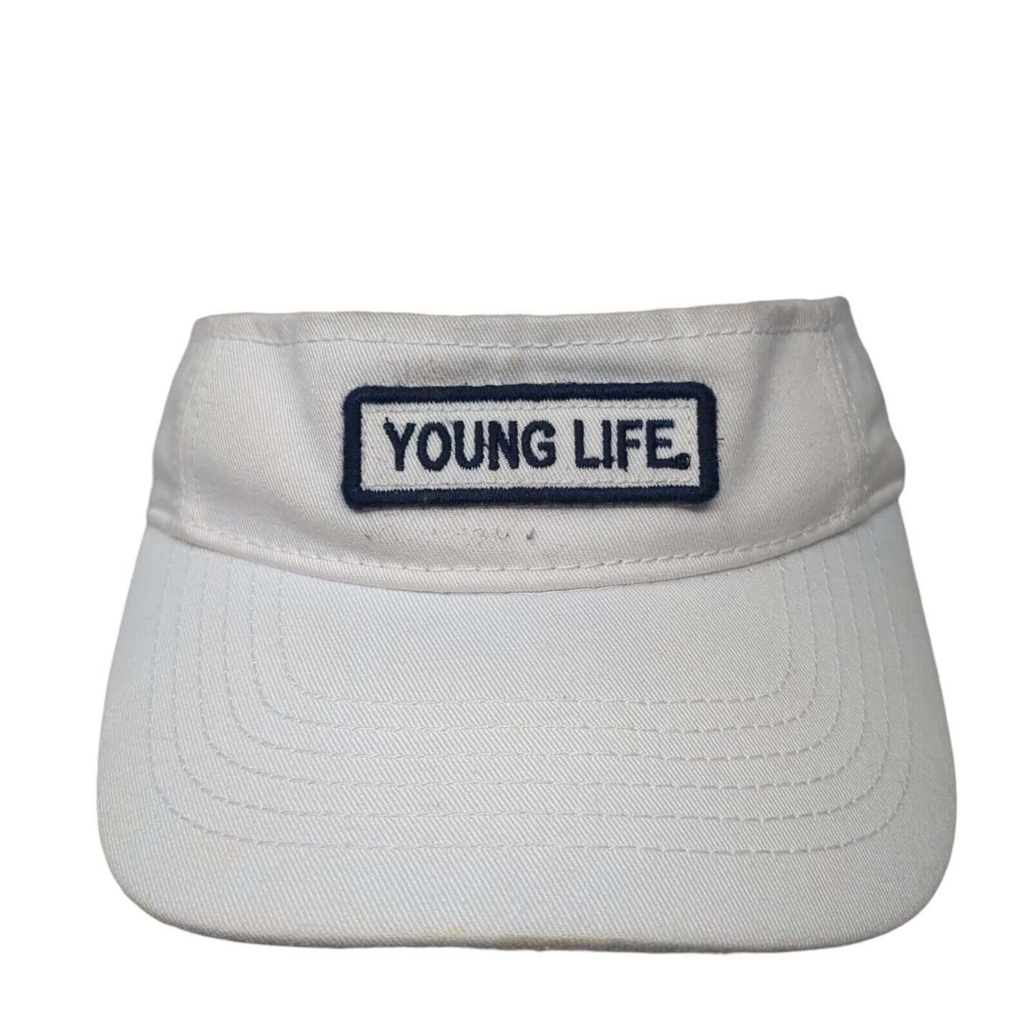 Young Life Patch Slideback Visor Hat White One Size Adjustable Legacy
