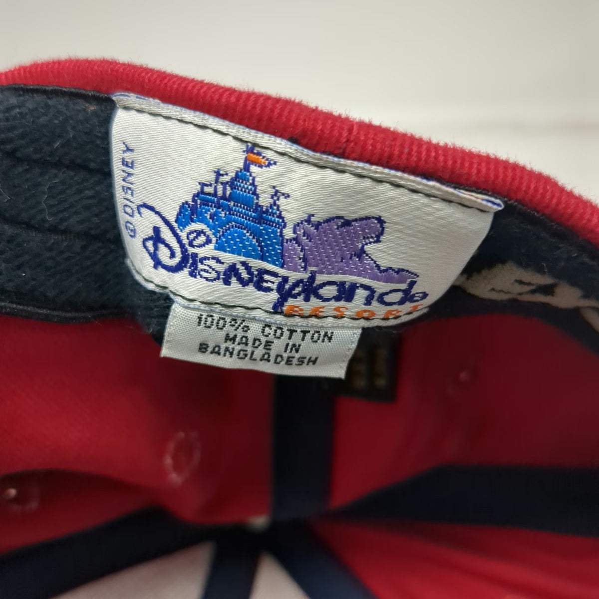 Disneyland Baseball Cap Red One Size Fitted Embroidered 55 Blue Undervisor Hat