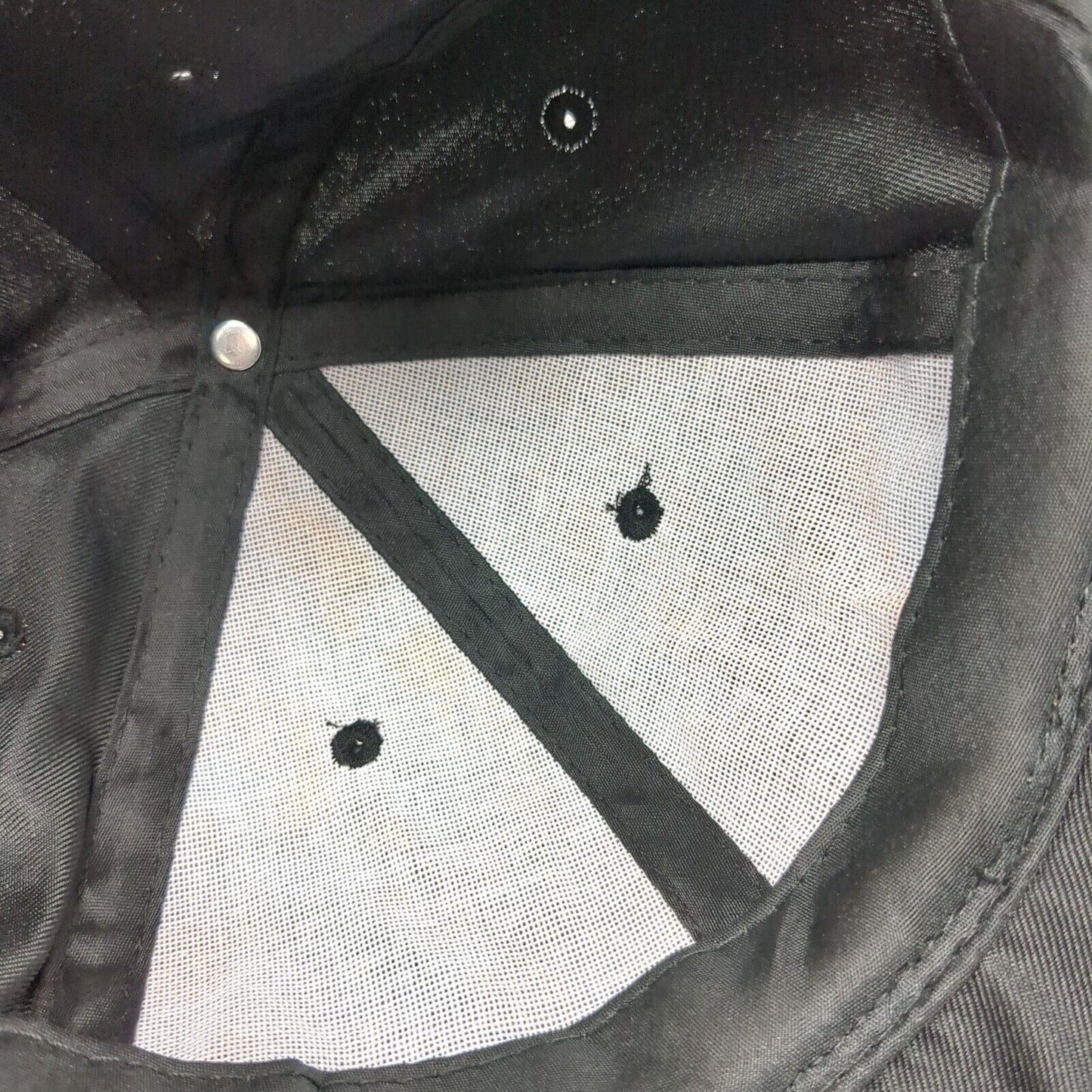 Unbranded Strapback Hat Black One Size Adjustable Vented Holes 6 Panel Blank