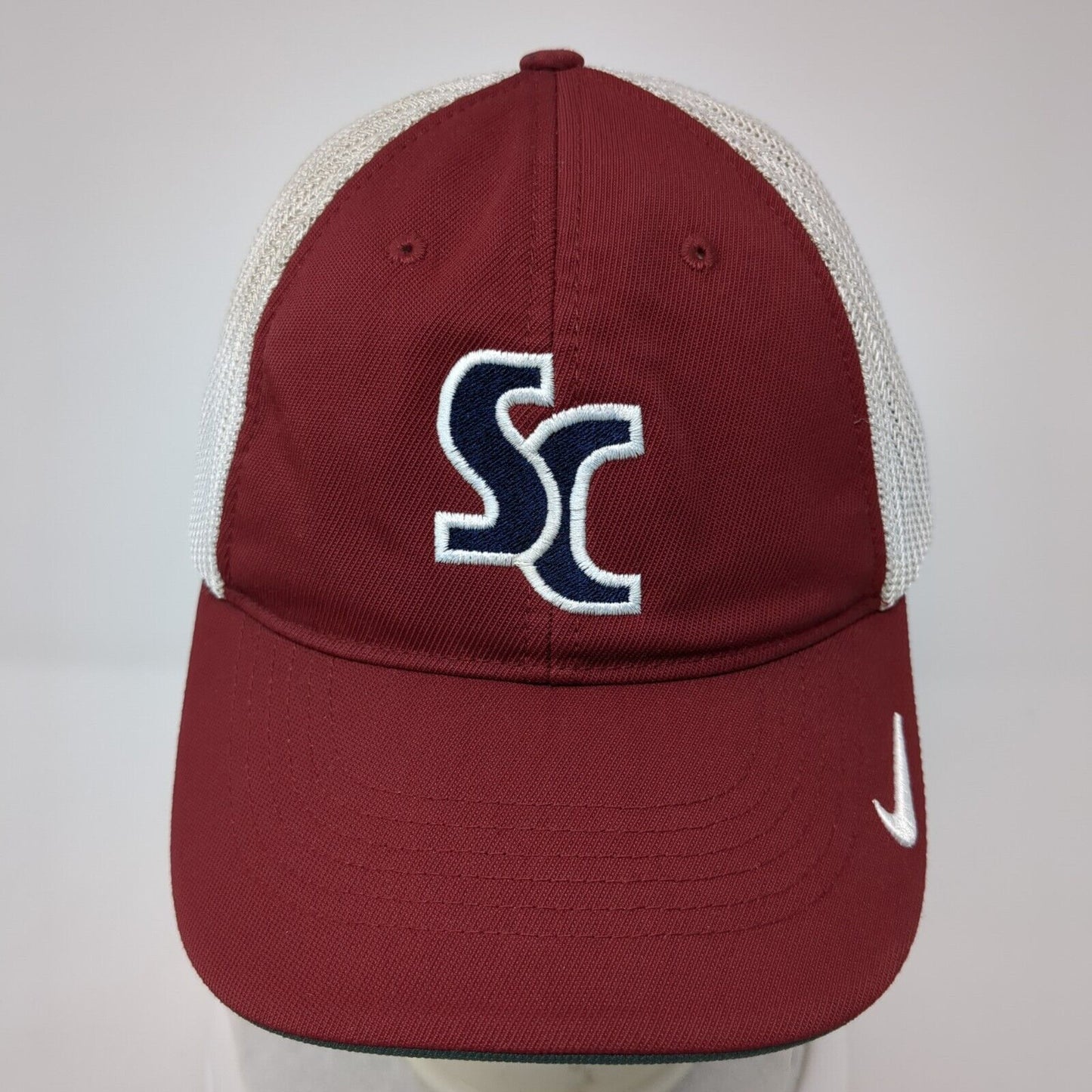 SC Fitted Trucker Golf Hat Red OS Flexfit Mesh Back Embroidered Swoosh Nike