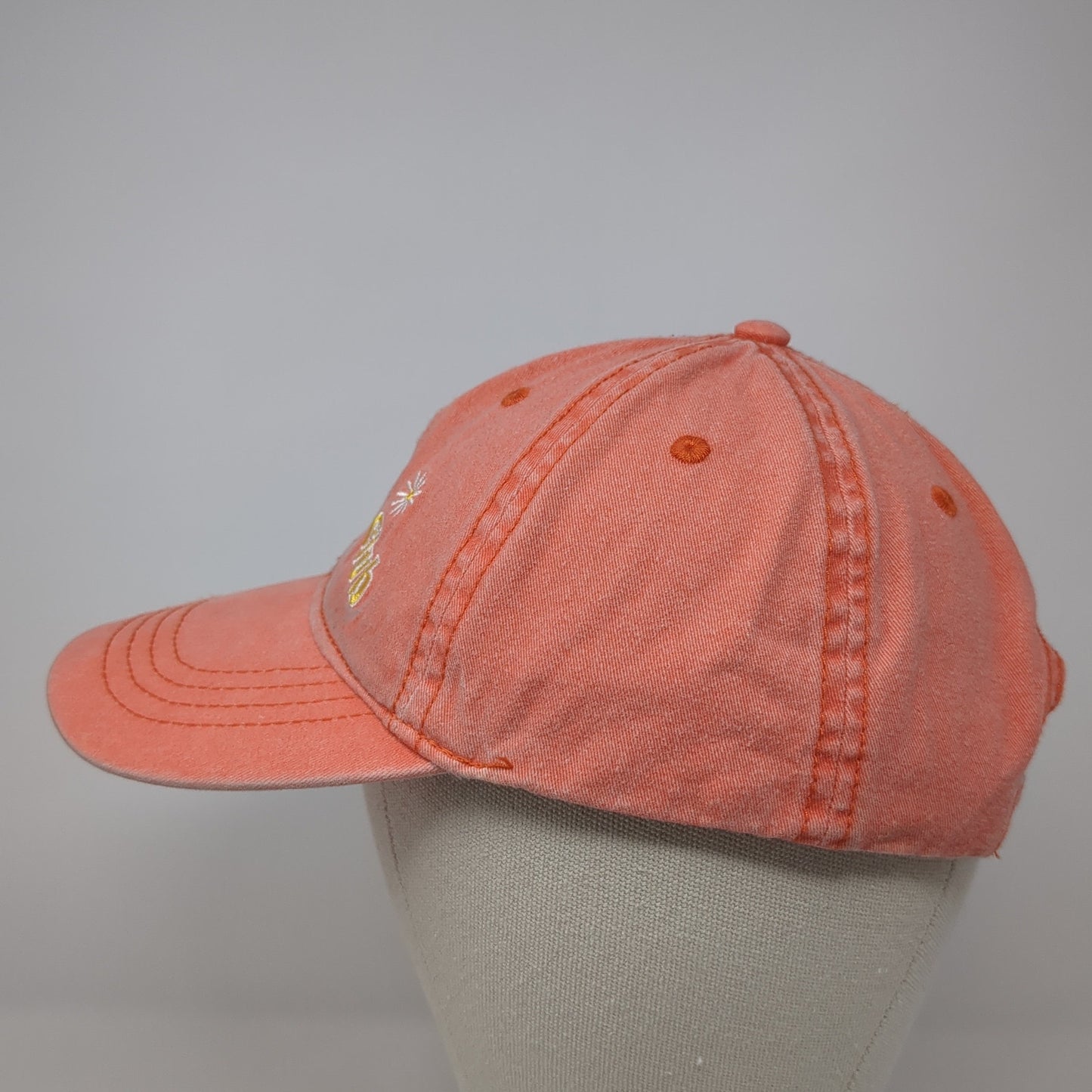 Good Vibes Club Slideback Baseball Cap Orange One Size Adjustable Embroidered