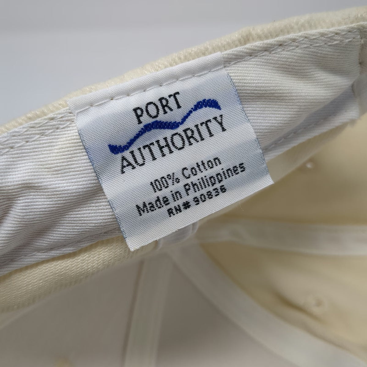 Port Authority Baseball Cap White Blue OS Spike Club 2000 Slideback Hat Vintage