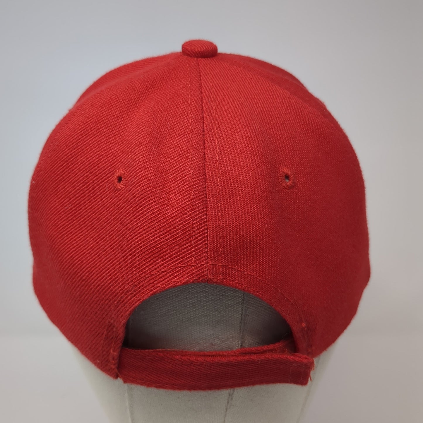 Letter M Strapback Hat Red One Size Adjustable Embroidered 6 Panel