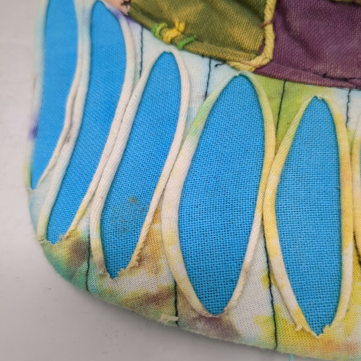 Rising International Army Cap Red Blue Green Patchwork Tie Dye Hat Bohemian