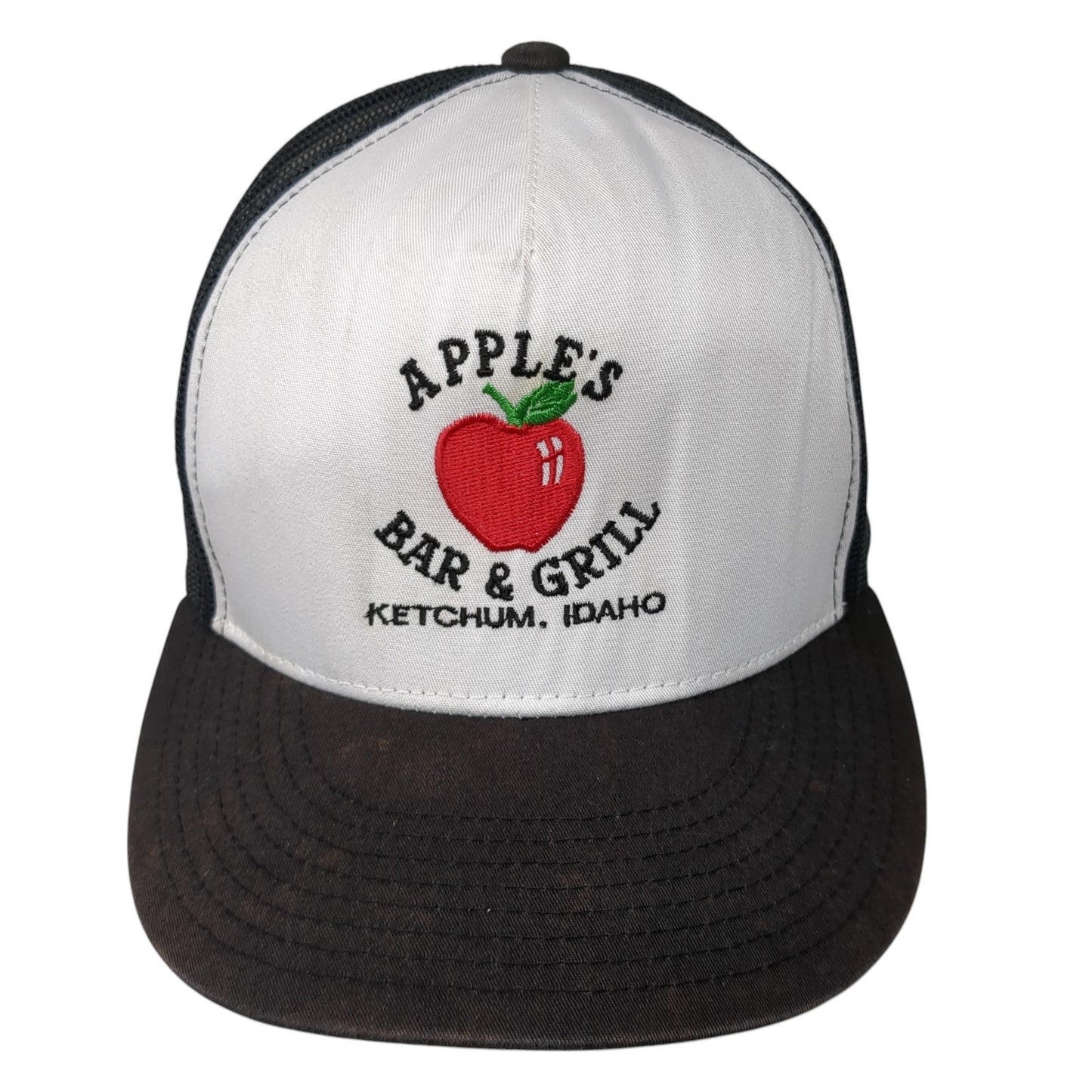 Apple's Bar & Grill Ketchum Idaho Snapback Trucker Hat Black OS Adjustable Mesh