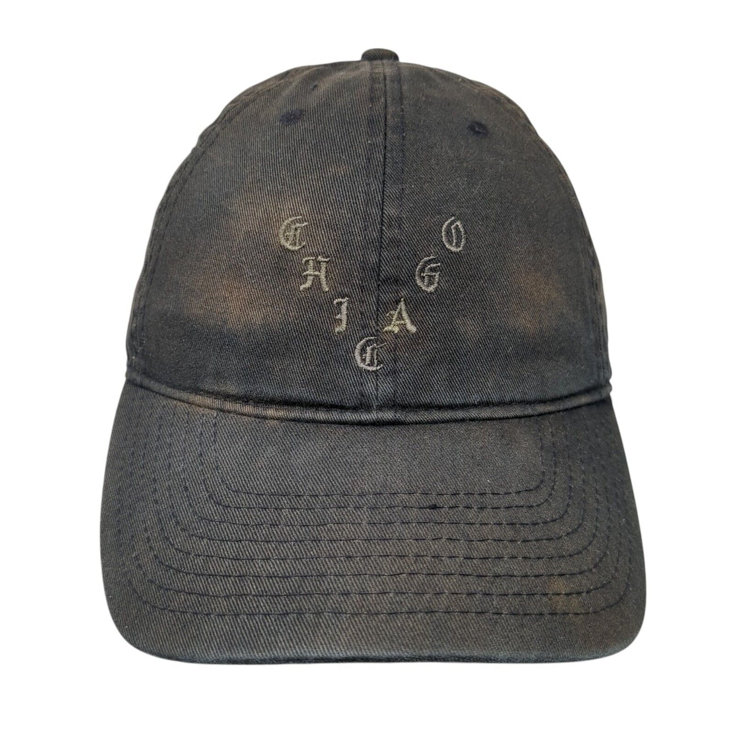 Chicago Slideback Hat Black One Size Adjustable Embroidered 6 Panel
