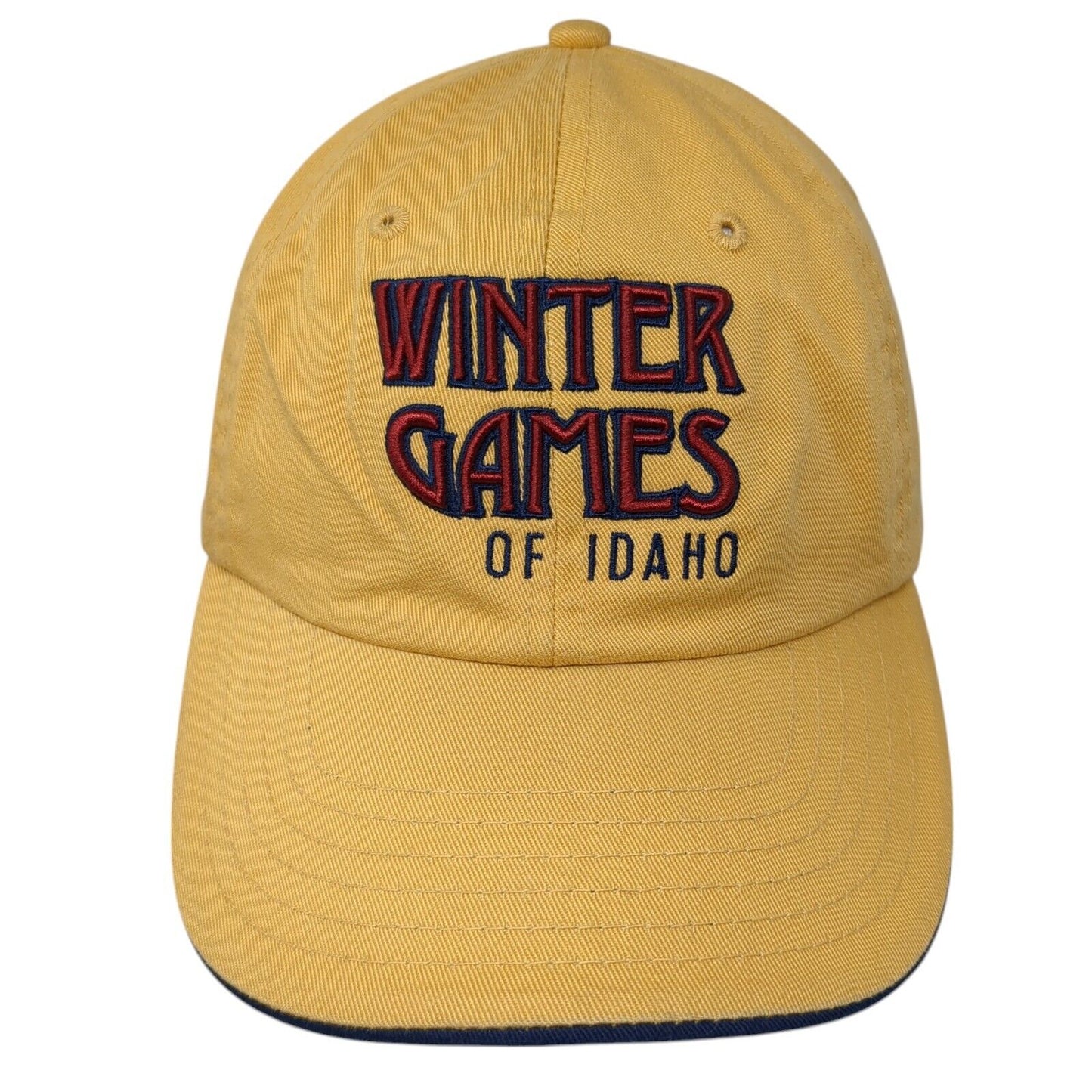 Winter Games Of Idaho Slideback Hat Yellow One Size Adjustable Embroidered PS