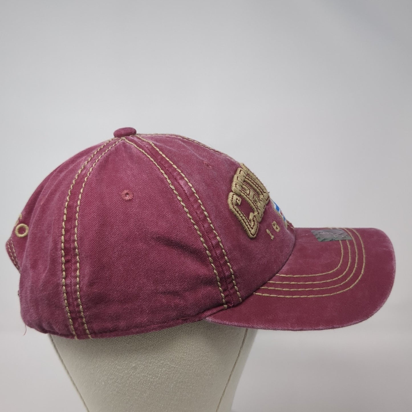 Chicago 1837 Slideback Baseball Cap Red One Size Adjustable Patriotic Pit Bull