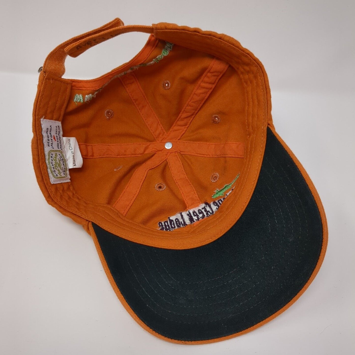 Antelope Creek Lodge Strapback Hat Orange OS Adjustable Embroidered The Fly Shop