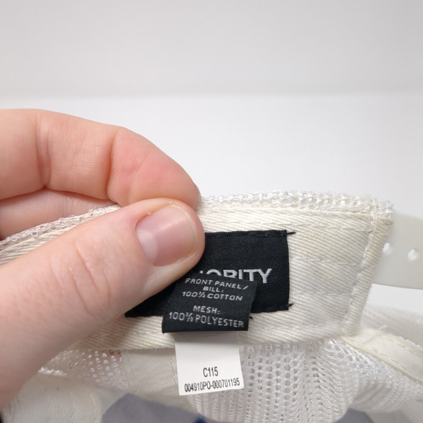 BUNZL Snapback Trucker Hat Blue One Size Adjustable Mesh Back Port Authority