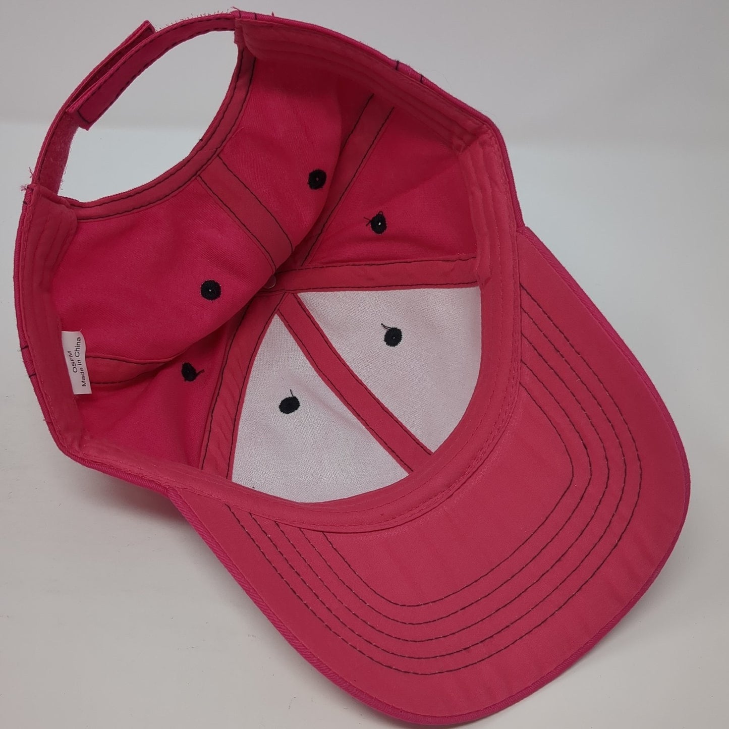 Unbranded Strapback Hat Pink One Size Solid Vent Holes Blank Outdoor