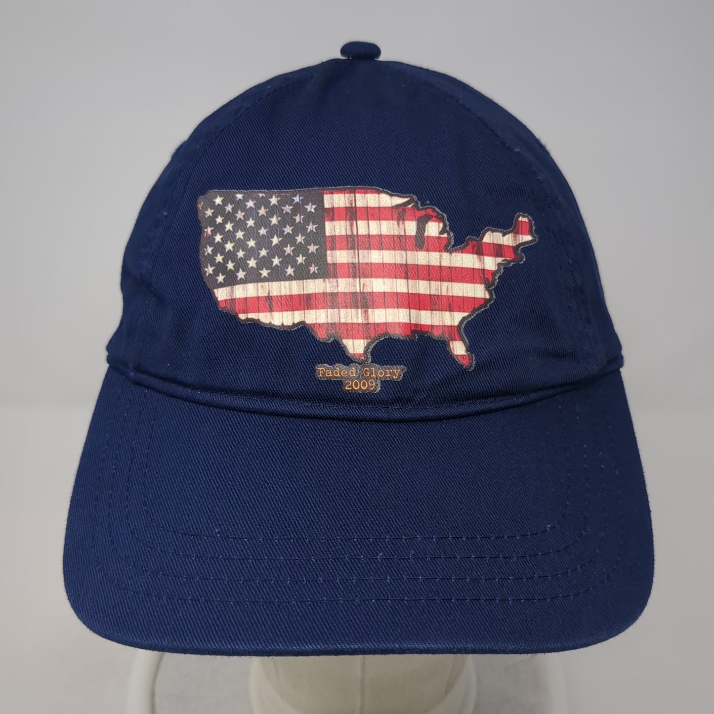 American Flag Slideback Hat Blue One Size Adjustable Faded Glory 2009