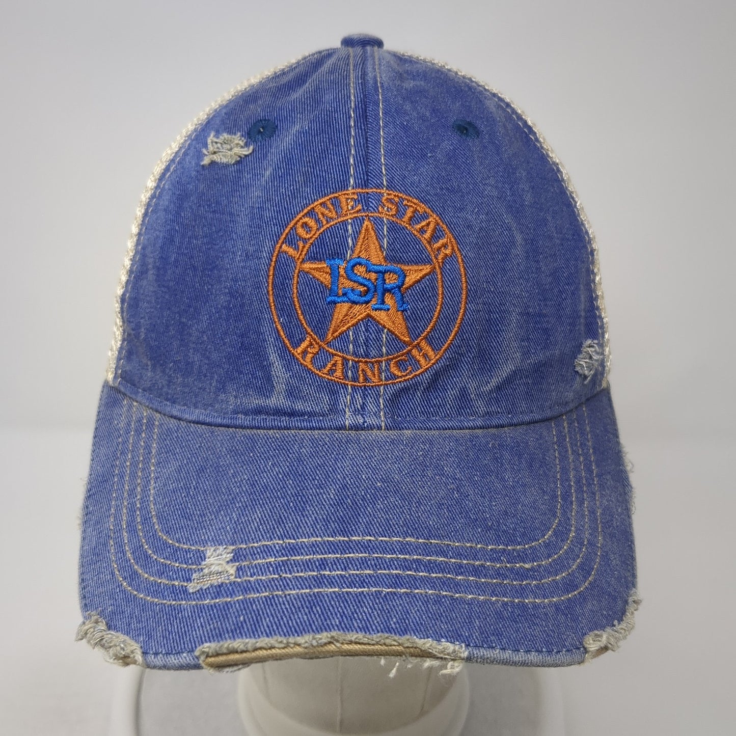 Lone Star Ranch Snapback Mesh Back Trucker Hat Blue One Size Headmost