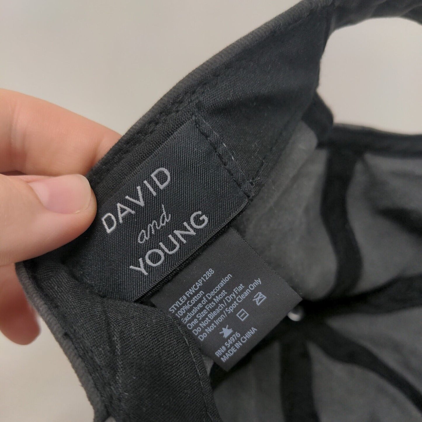 Social Distancing Slideback Hat Gray OSFM Adjustable Embroidered David and Young