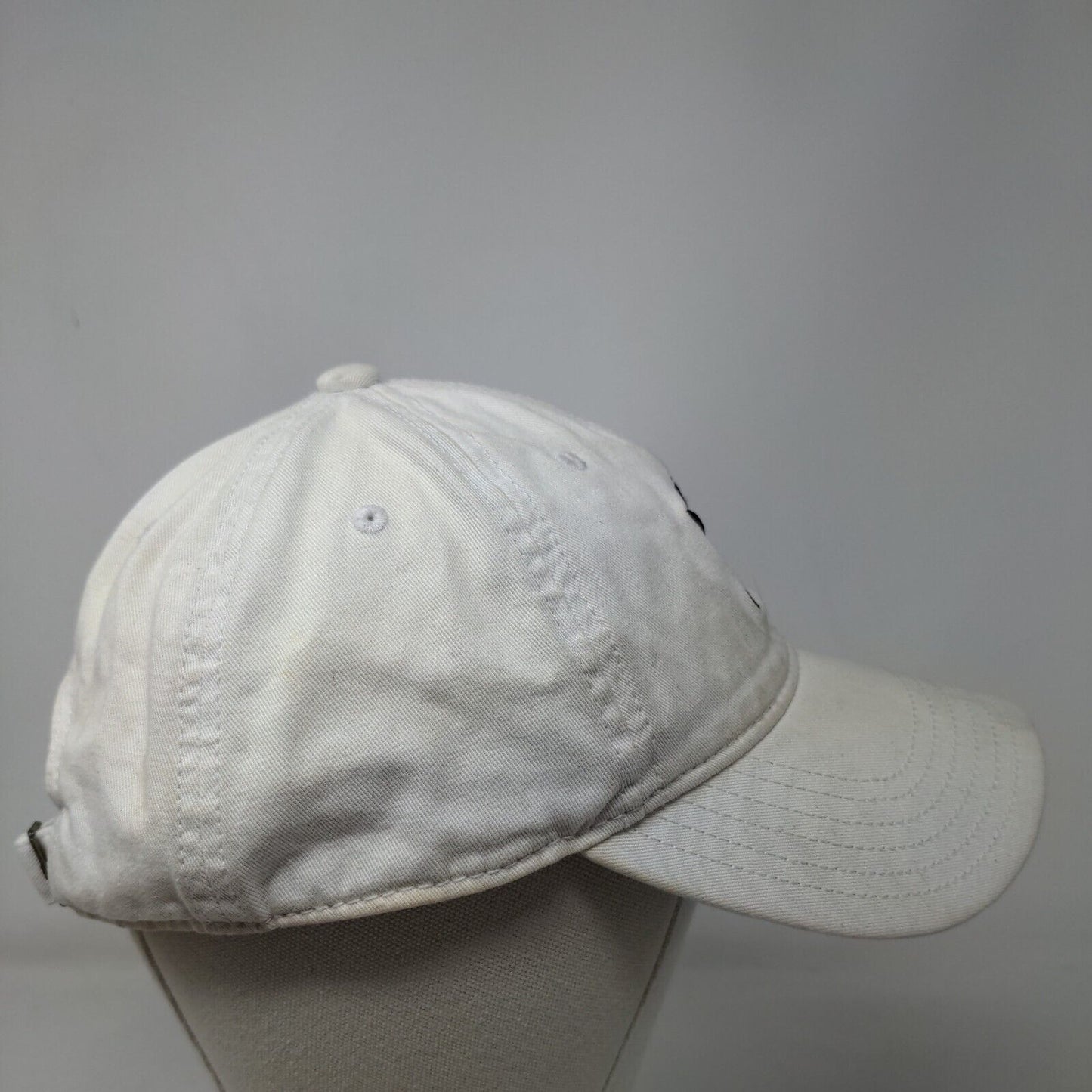 Adidas Slideback Hat White OSFM Adjustable Embroidered Vented Holes 6 Panel