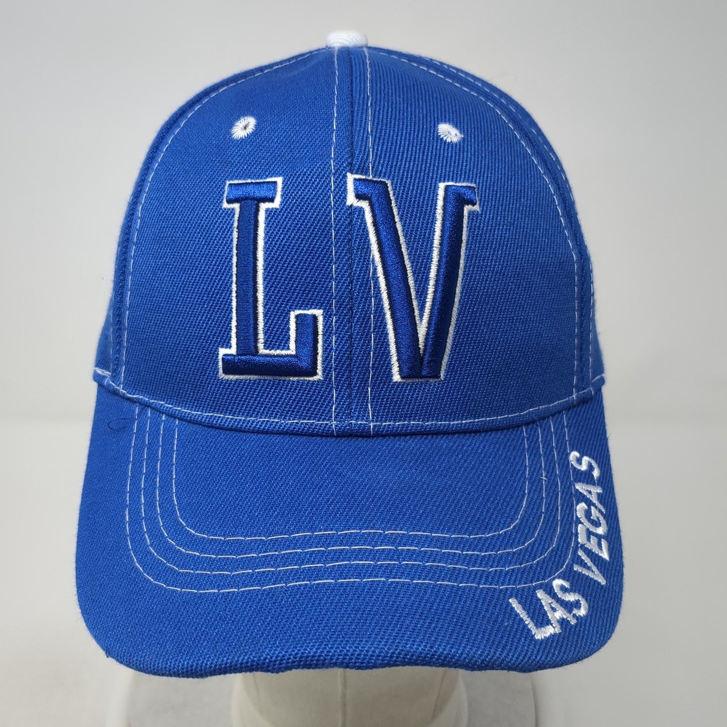LV Las Vegas Strapback Baseball Cap Blue OS Adjustable Embroidered 6 Panel