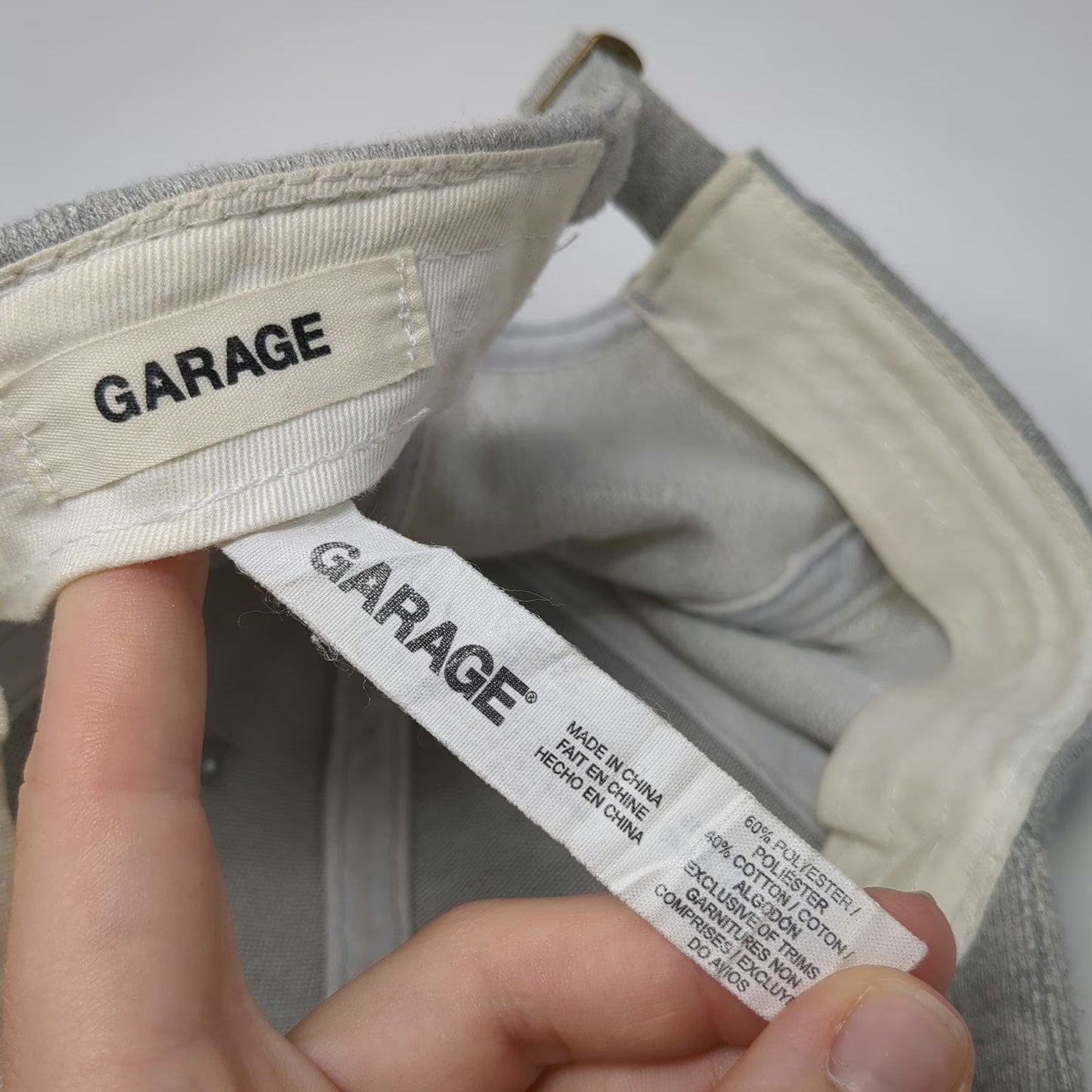 Garage Baseball Cap Gray One Size Heathered Jersey Knit Slideback Adjustable Hat