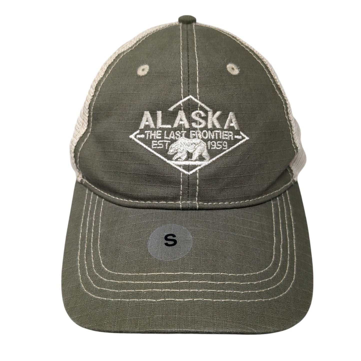Alaska The Last Frontier Snapback Trucker Hat Green Small W/Tags