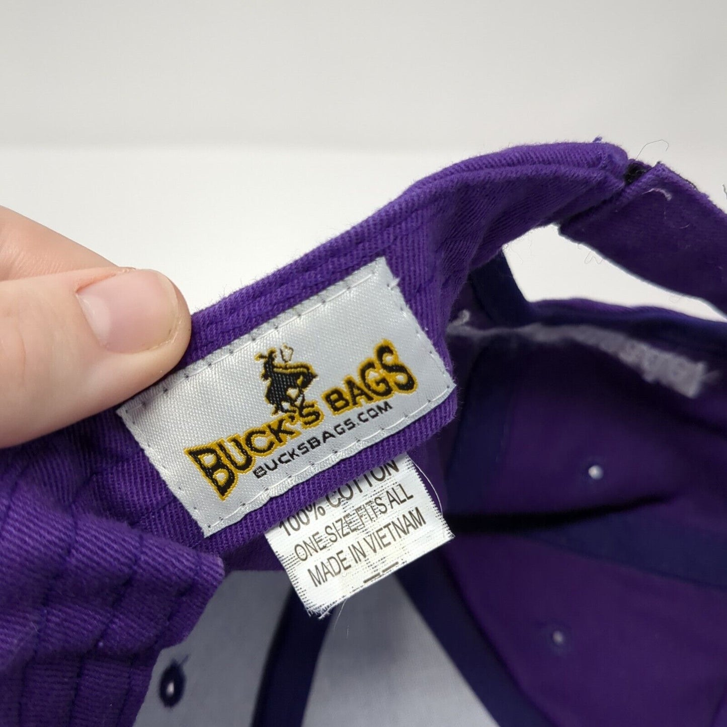 Man Up Crusade Strapback Hat Purple One Size Embroidered Buck's Bags