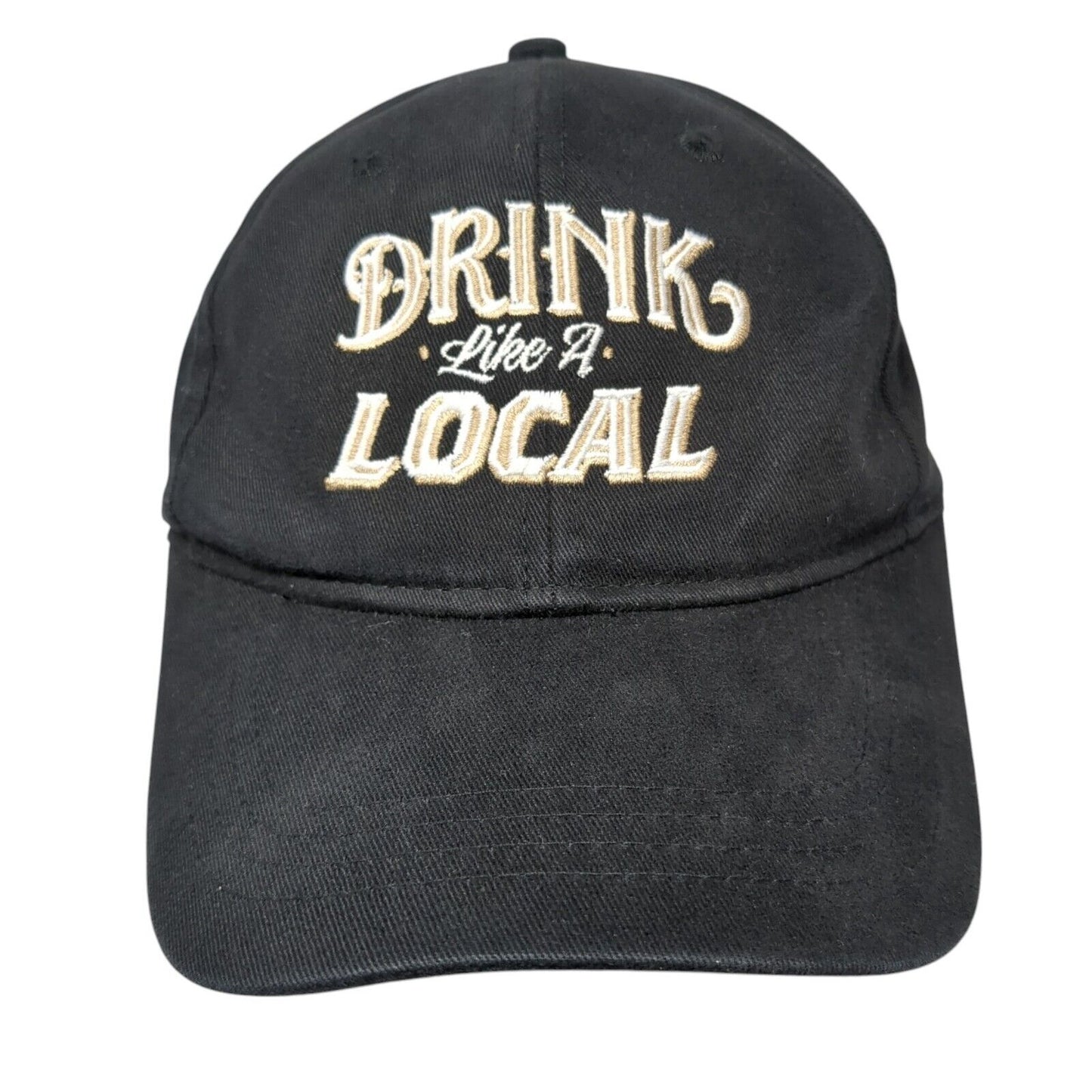 Drink Like A Local Kansas City Slideback Hat Black OS Adjustable Embroidered