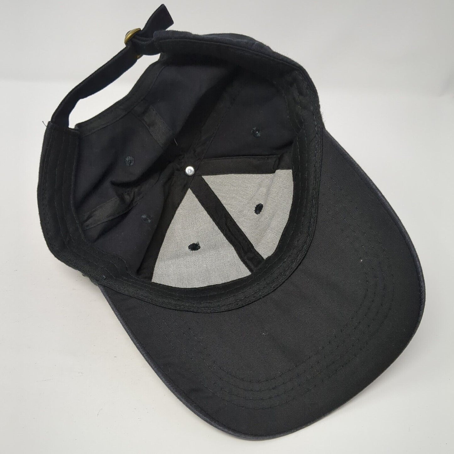 Unbranded Slideback Hat Black One Size Adjustable Vented Holes 6 Panel Blank