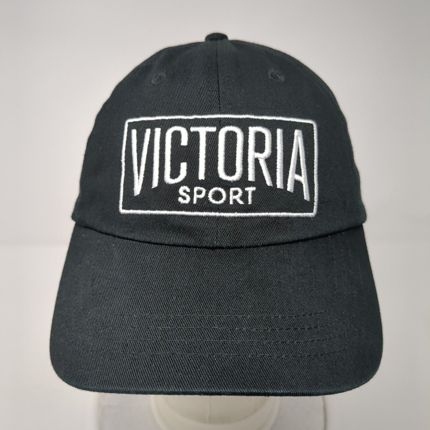 Victoria Sport Slideback Hat Black OS Adjustable Embroidered 6 Panel Cotton