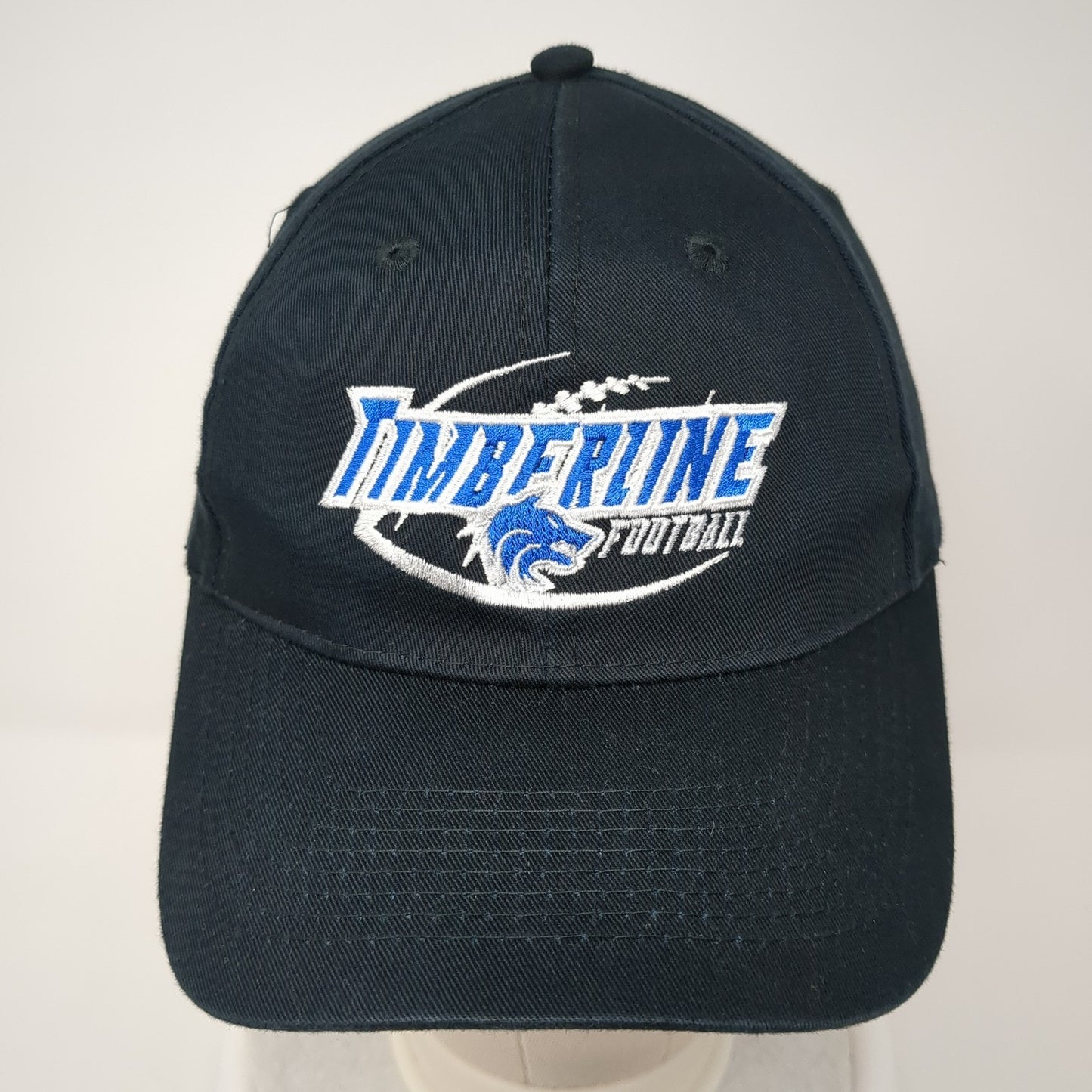 Timberline Football Strapback Hat Black One Size Adjustable Embroidered