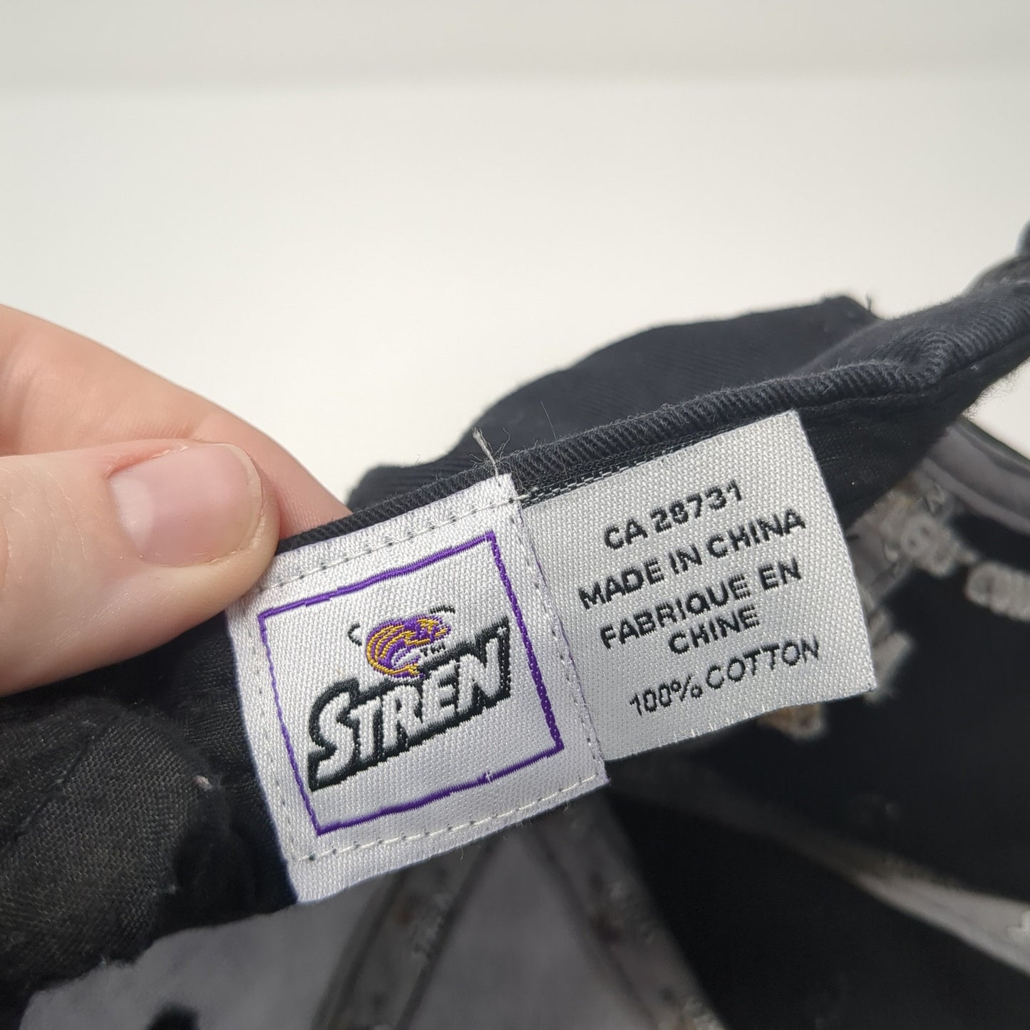 Stren Strapback Baseball Cap Black One Size Adjustable Embroidered 6 Panel