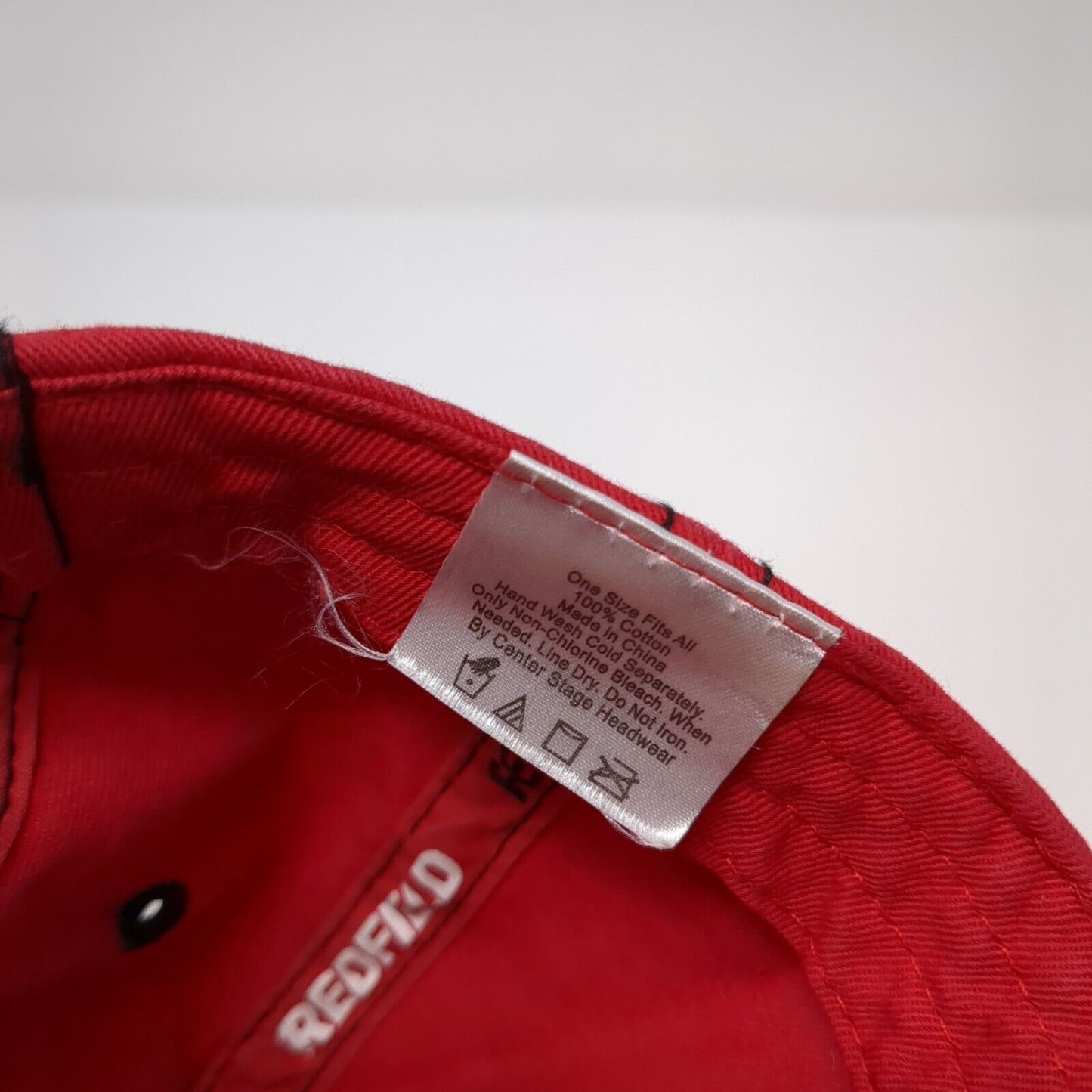 Redfield Strapback Hat Red One Size Adjustable Solid 6 Panel Outdoor